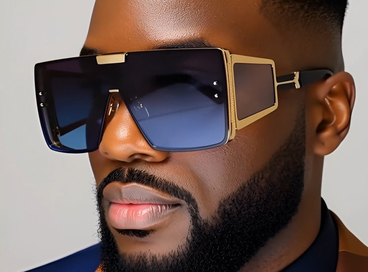 Sunglasses Dark Black Lens Men Hip Hop Cholo Square Gangster Stylish Outdoor New