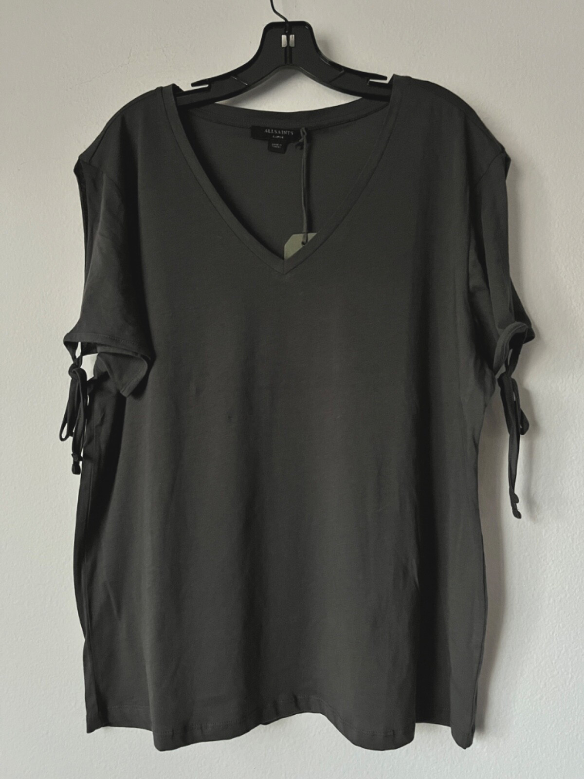 NWT Cotton AllSaints Short Cold Shoulder Sleeve T-Shirt Sz S, L