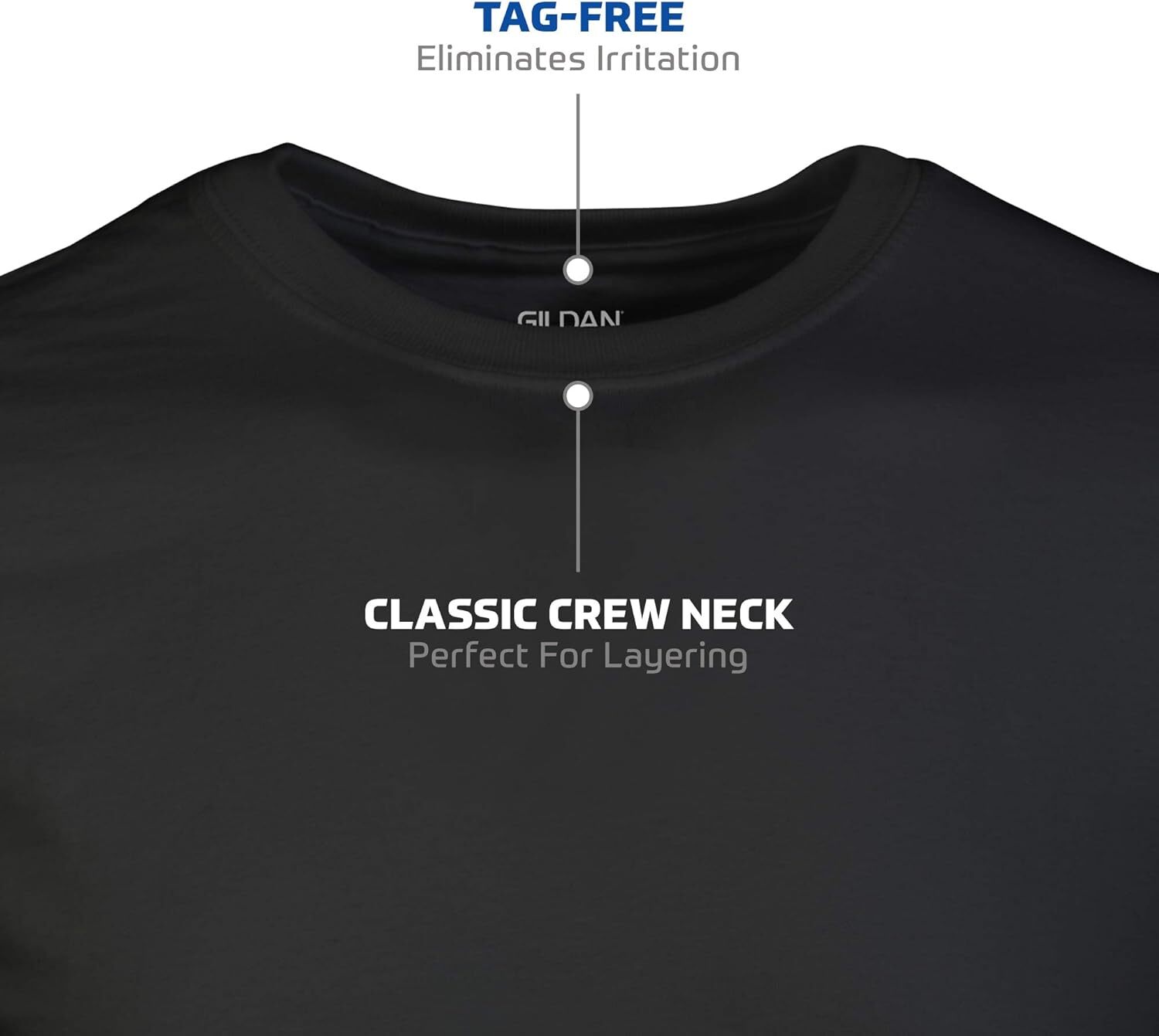 Multipack Men’s Crew Neck T-Shirts 100% Cotton Soft Breathable Tagless Durable