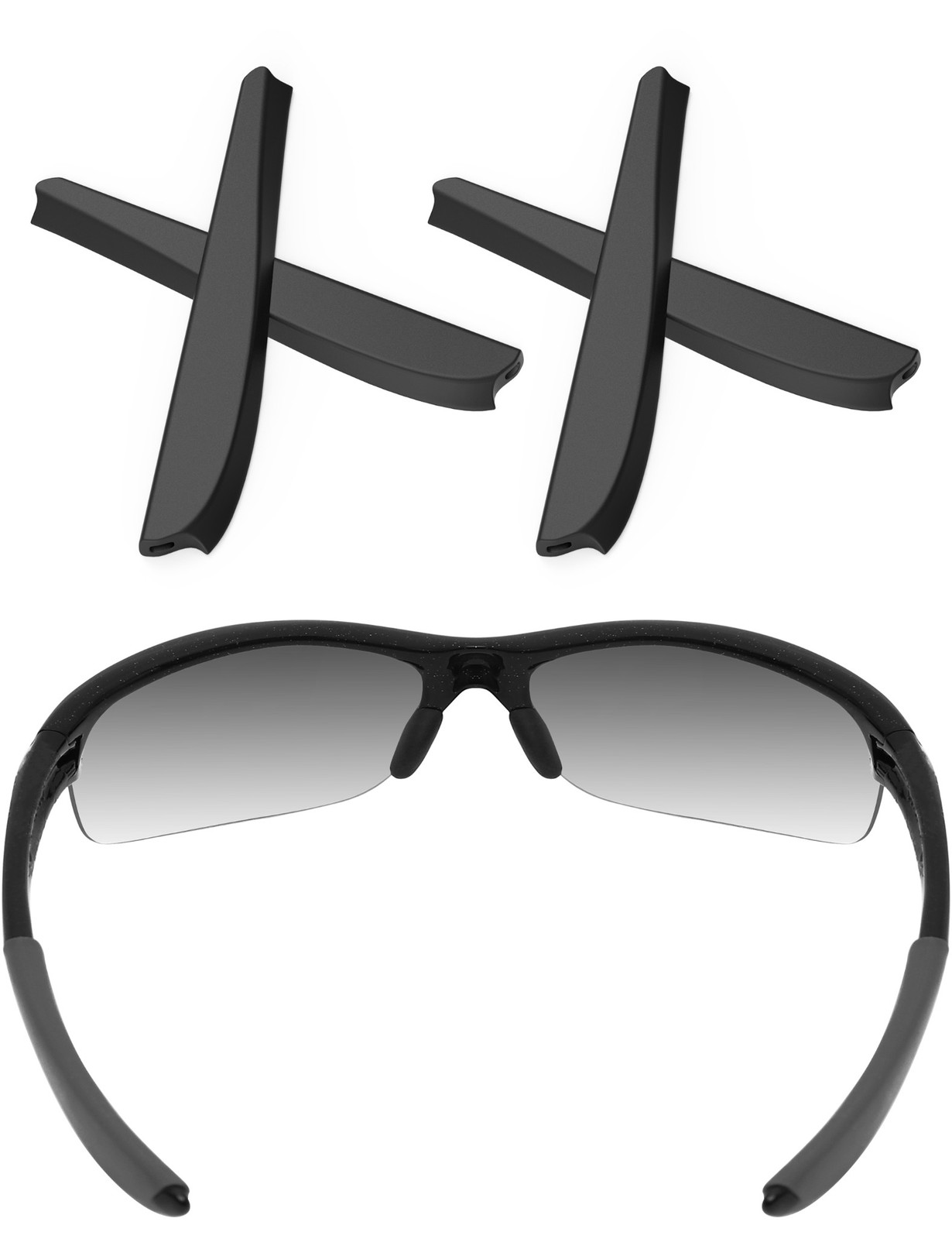 KEYTO Rubber Replacement Ear Socks for Oakley Commit SQ OO9086 Sunglasses Black