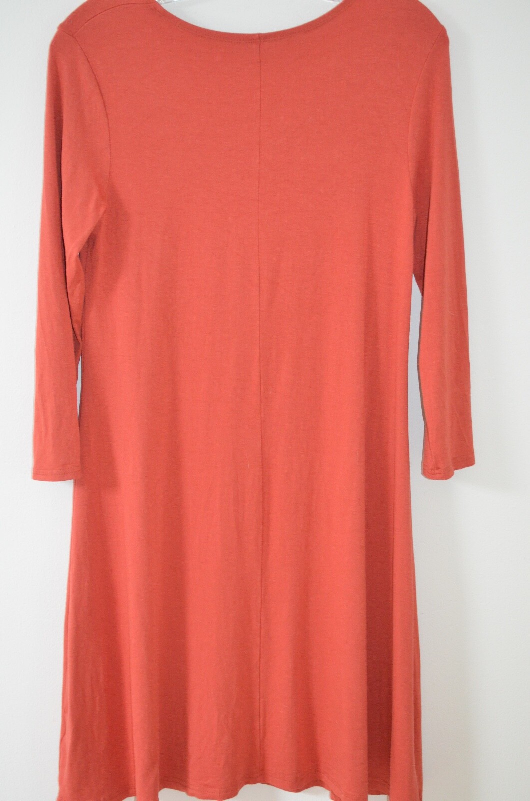 Garnet Hill Burnt Orange Scoop Neck 95% Viscose/5% Spandex Swing Dress Size XS