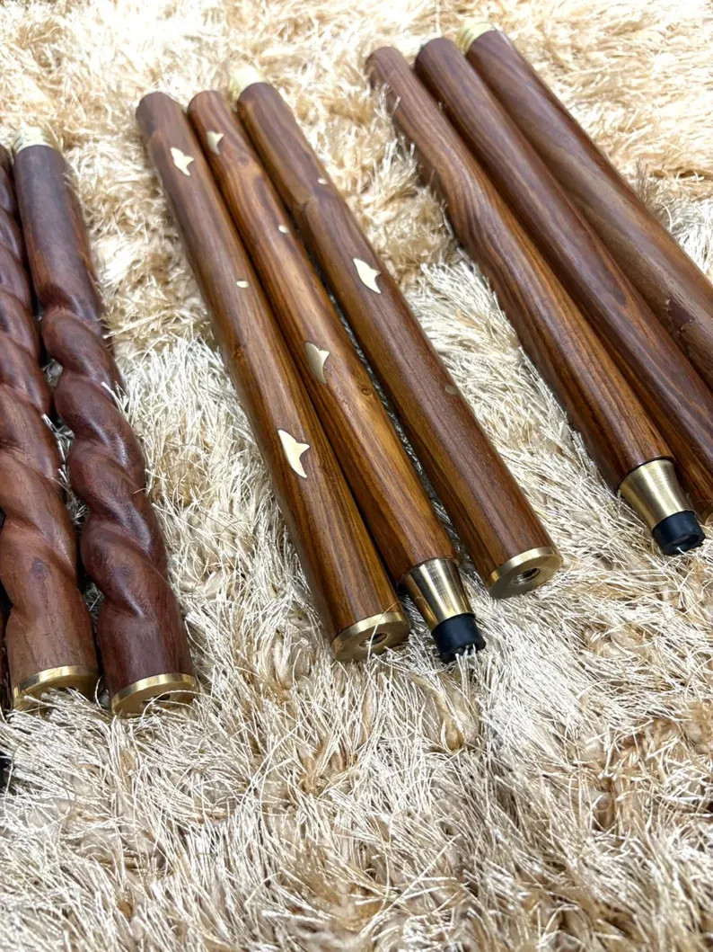 Handmade Wooden Walking Stick 3 Foldable Canes Nautical Shaft Gift Item