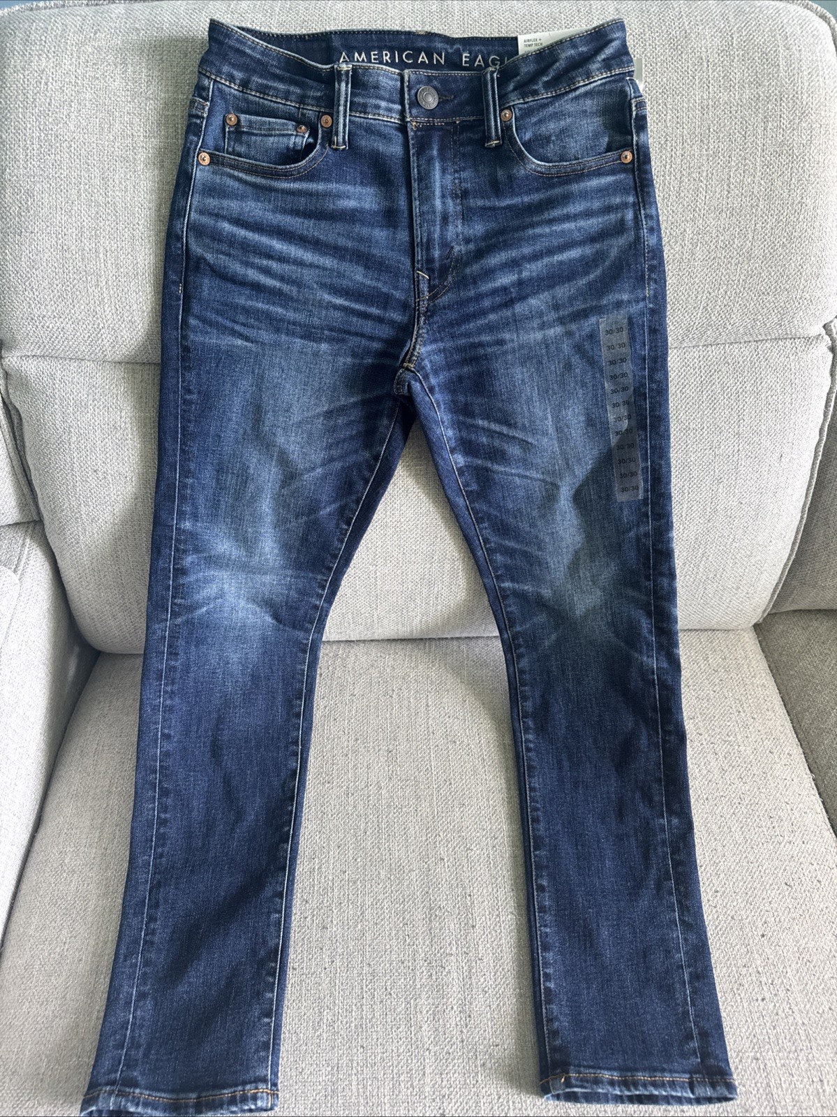 NWT-30/30 American Eagle Slim Dark Wash AirFlex+Temp Tech Men’s Jeans