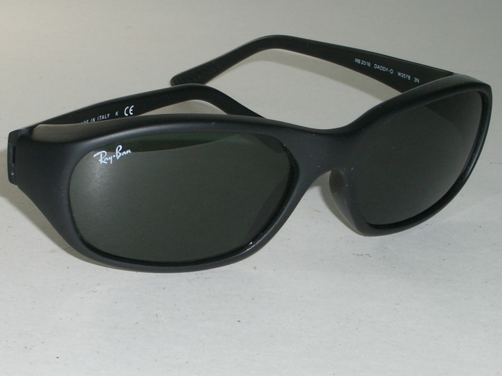 RAY-BAN ITALY RB2016 W2578 BLACK G15 UV SPORT WRAPS SUNGLASSES w/CASE NrMINT