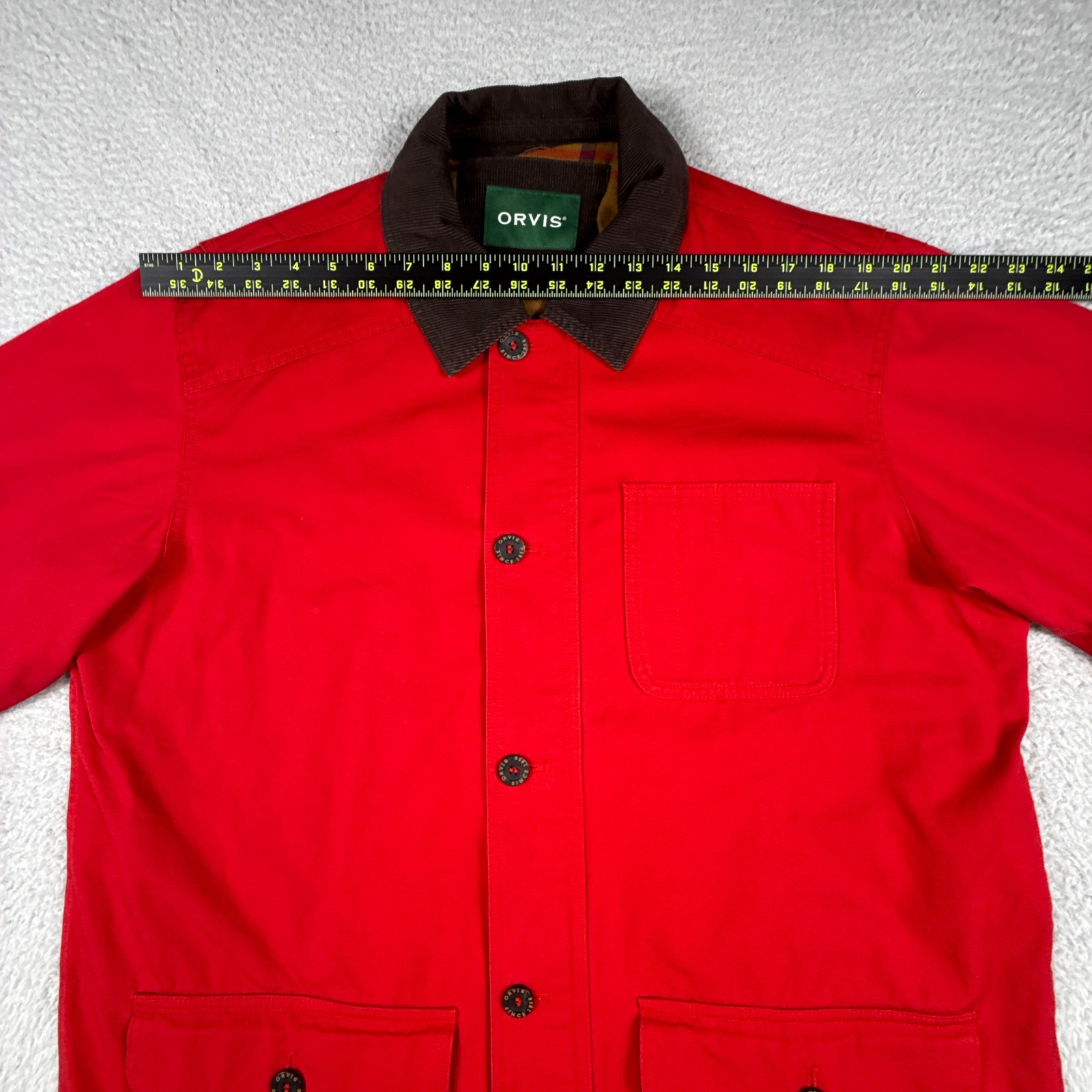 Orives Jacket Mens Large Field Work Chore Utility Flannel Lined Corduroy Collar