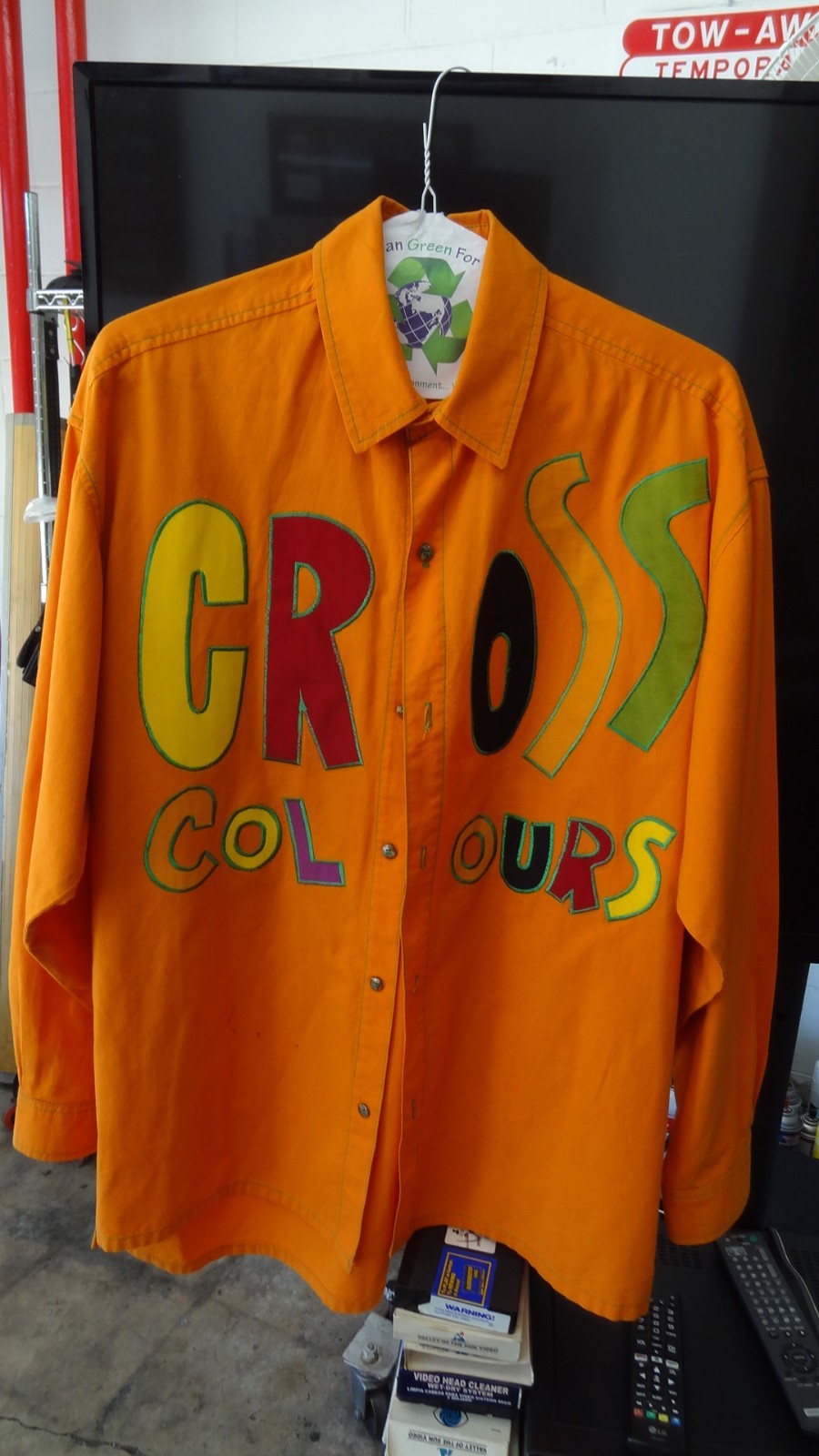 CROSS COLOURS CLOTHING – ORIGINAL SHIRT FROM THE BEGINNING 1990’S ORANGE SHIRT