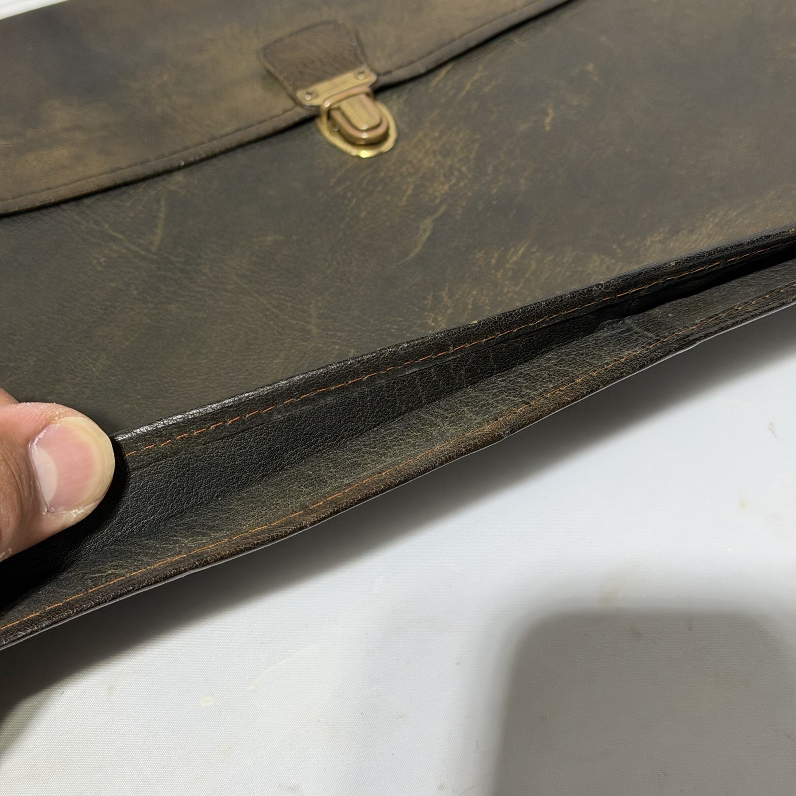 Vintage Coach No. 105 Executive Leather Envelope 66 Water Buffalo Brown RARE ⭐️