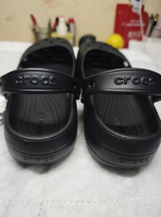 New Womens Crocs Classic Leopard Print Ballet Flat Clog beach shoes Black