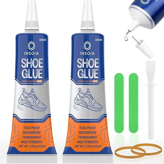 Shoe Glue Sole Repair Kit, Heavy Duty, Clear Shoe Adhesive, Waterproof, Flexible
