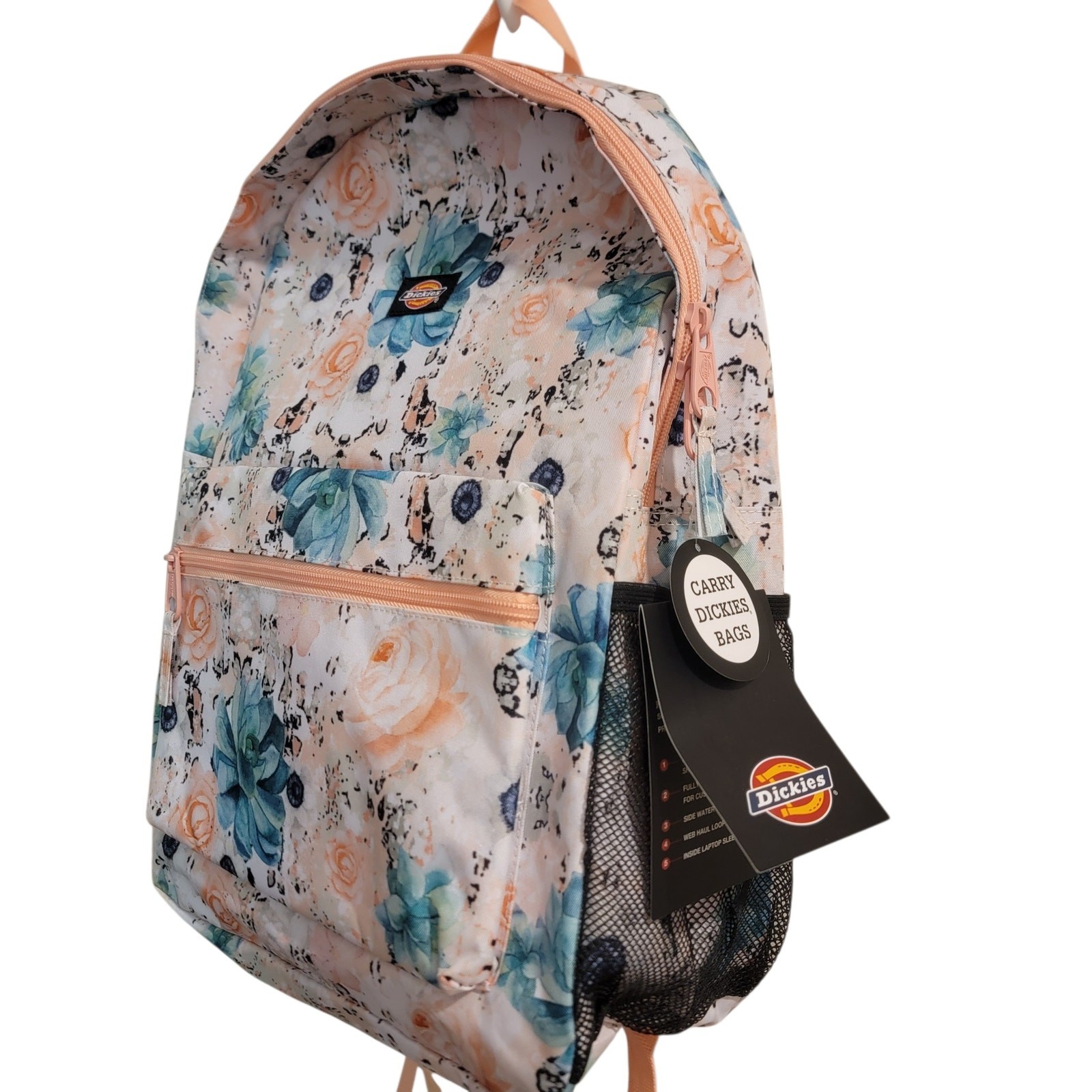 Dickies Floral Student Backpack Laptop Sleeve NWT School Travel Book Bag