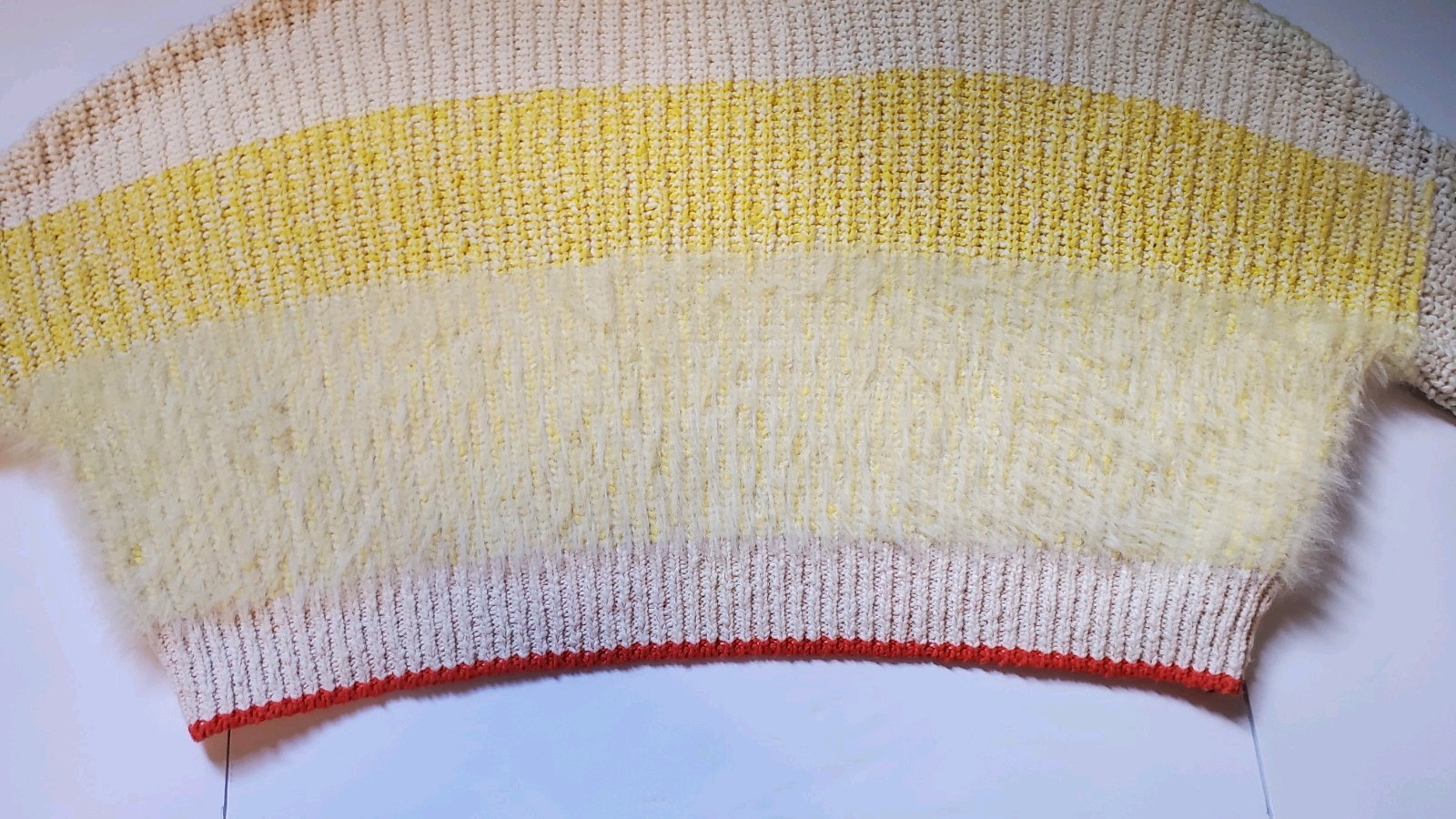 Free People Sunbright Sweater Yellow Colorful Fuzzy Sz M