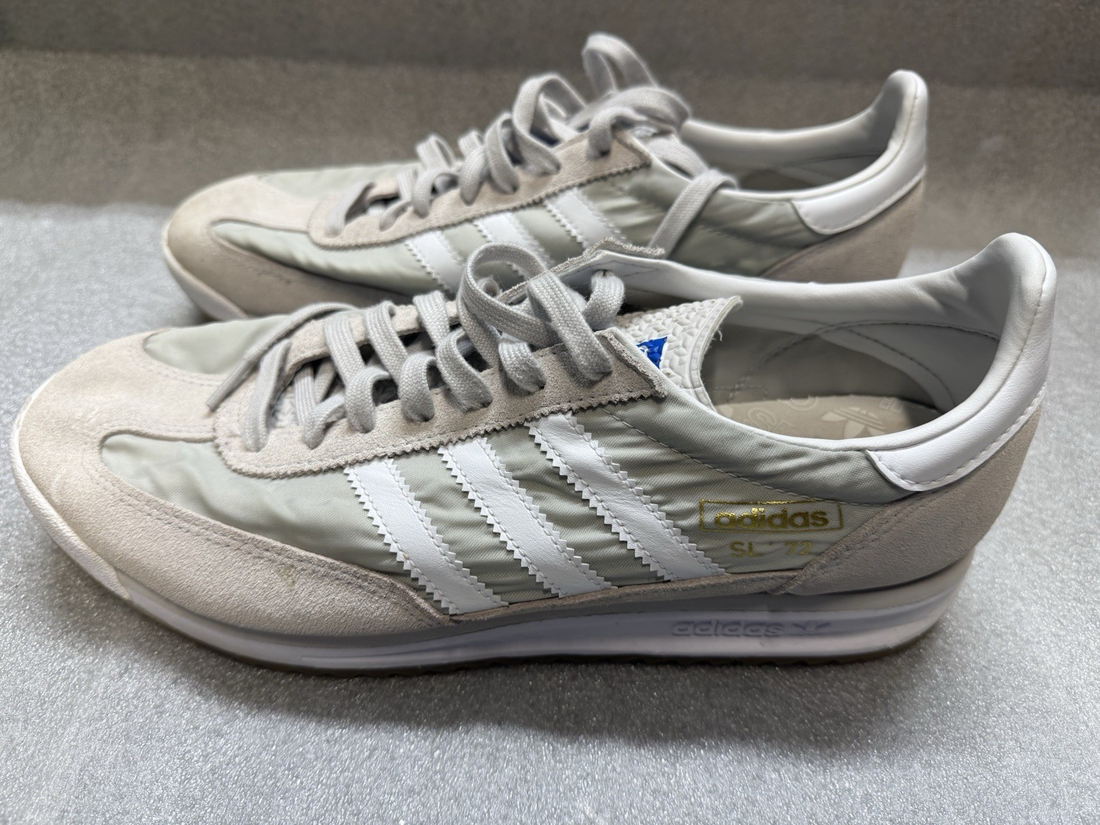 Adidas SL 72 RS sneakers in the “Grey One, Cloud White, Crystal White, US 12