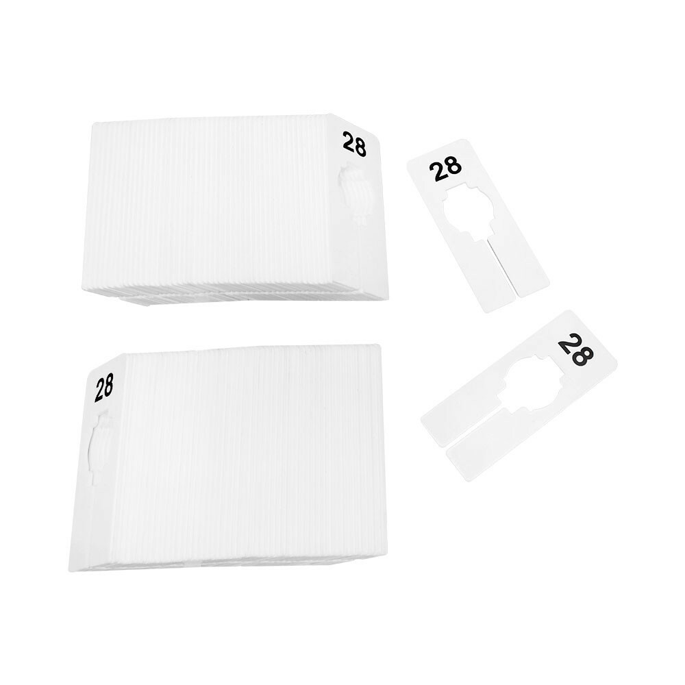 Hangers Retail Clothing 2″ x 5″ Rectangular Plastic Size 28 Dividers 10Pcs White