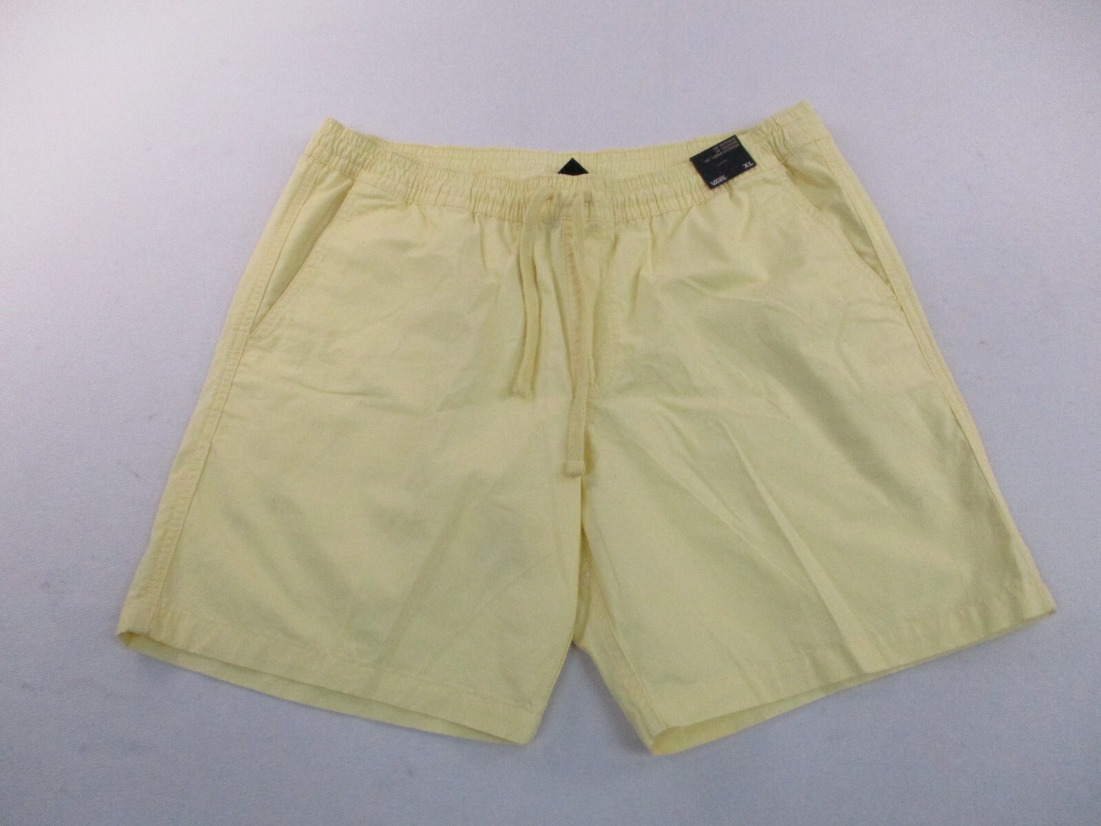 Vans Shorts Mens XL Yellow Casual Athletic Logo Y2K Outdoor Beach Drawstring