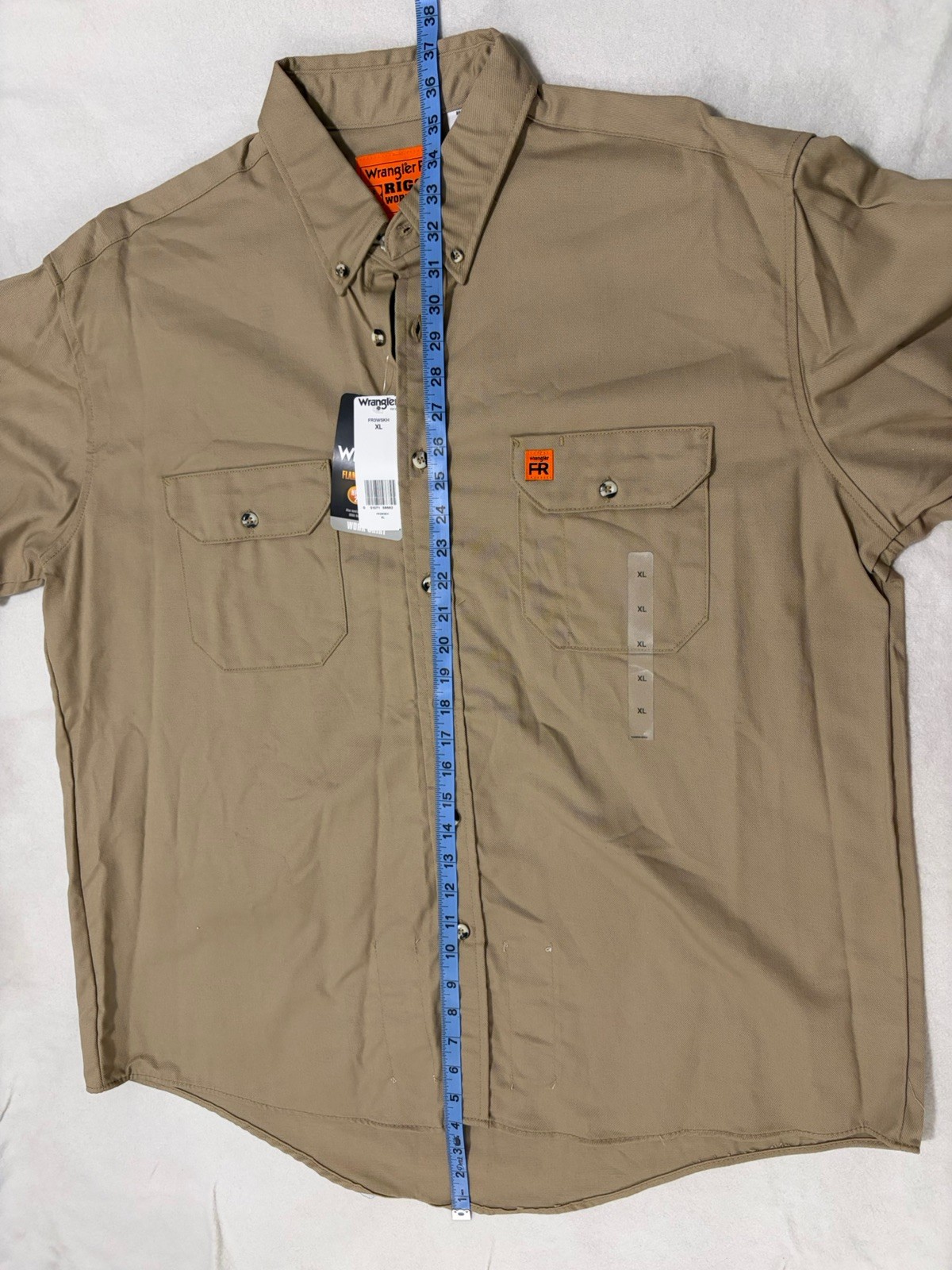Wrangler Men FR Long Sleeve Button Down Work Shirt – XL Brand new, tags intact.
