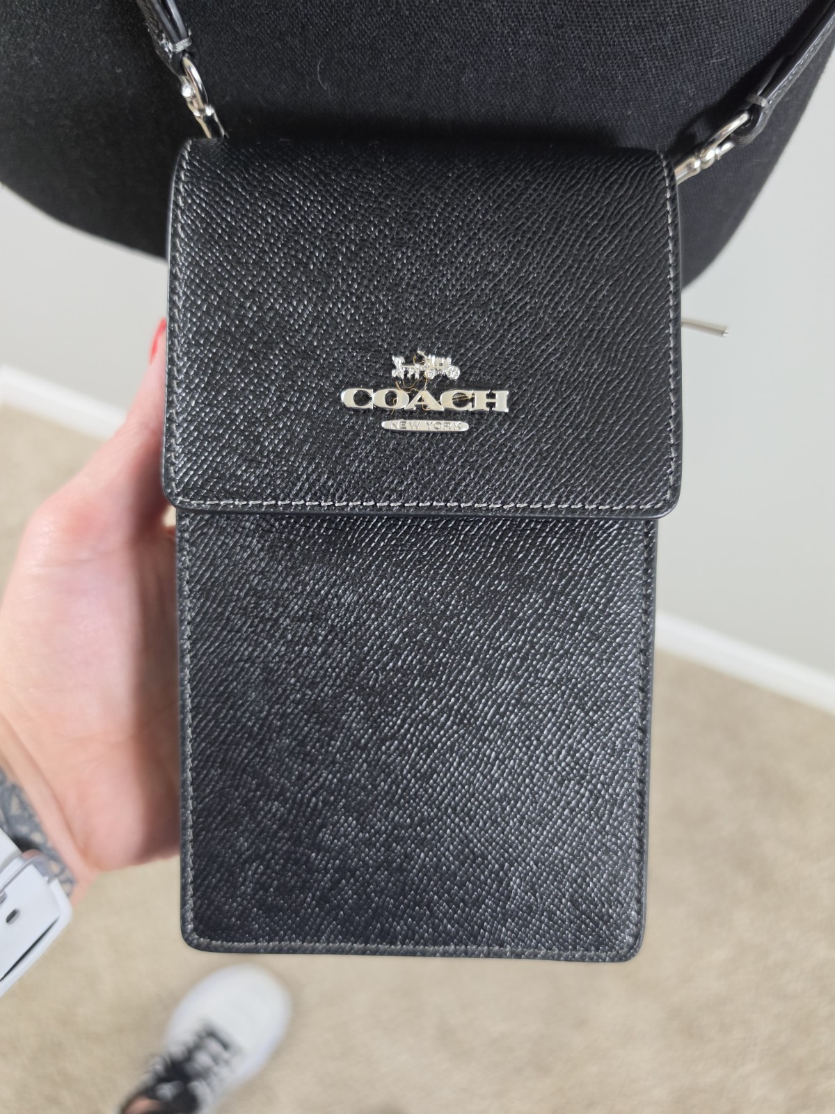 Black Coach Crossbody Badlands Shoulder Bag Leather Purse New