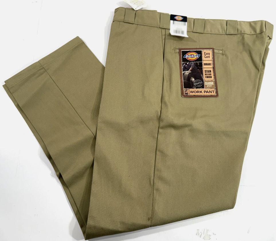 NEW MENS 46×34 DICKIES ORIGINAL 874 WORK PANTS KHAKI 46×34