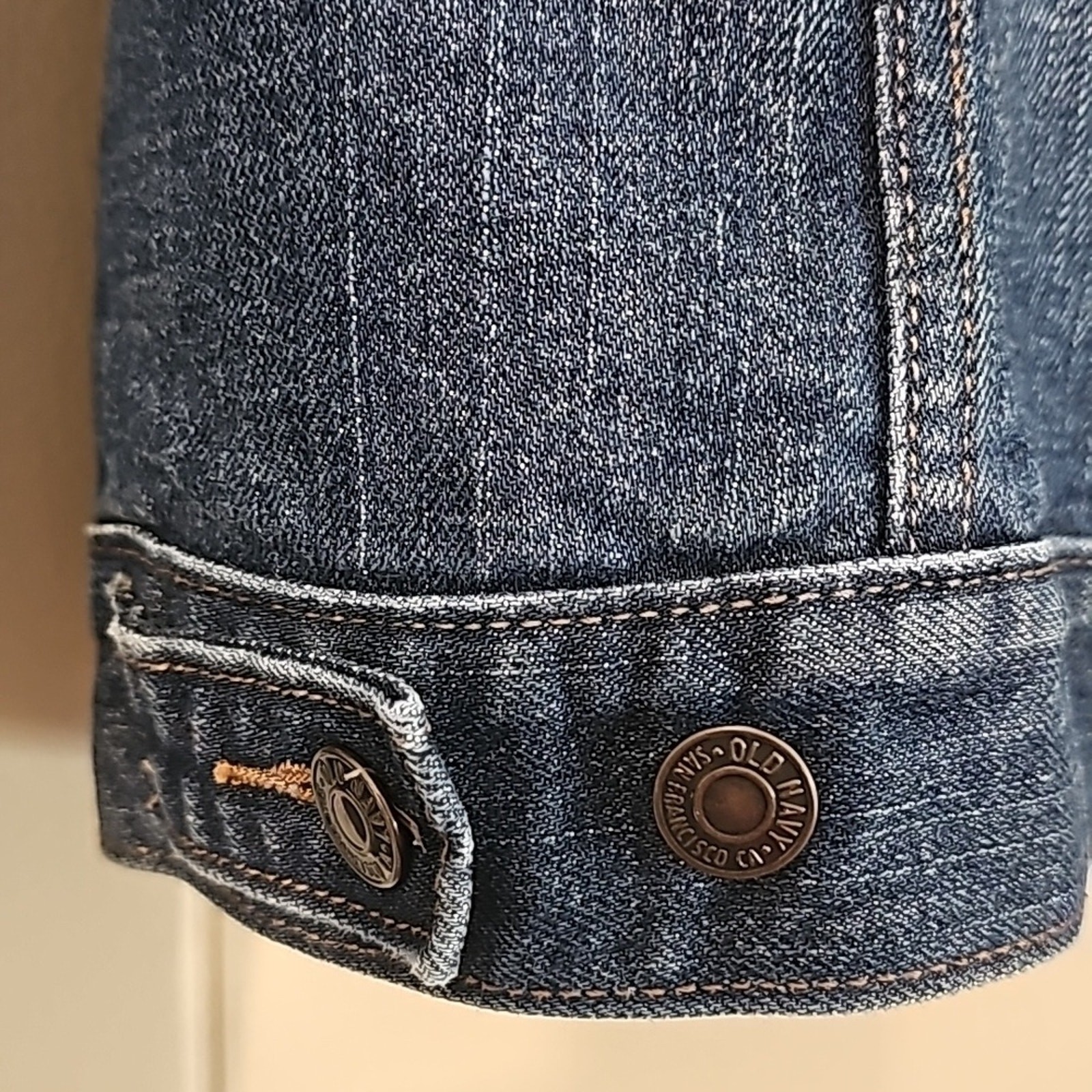Old Navy Dark Denim Trucker Jacket Womens L Tall Oversized Utility Versatile EUC