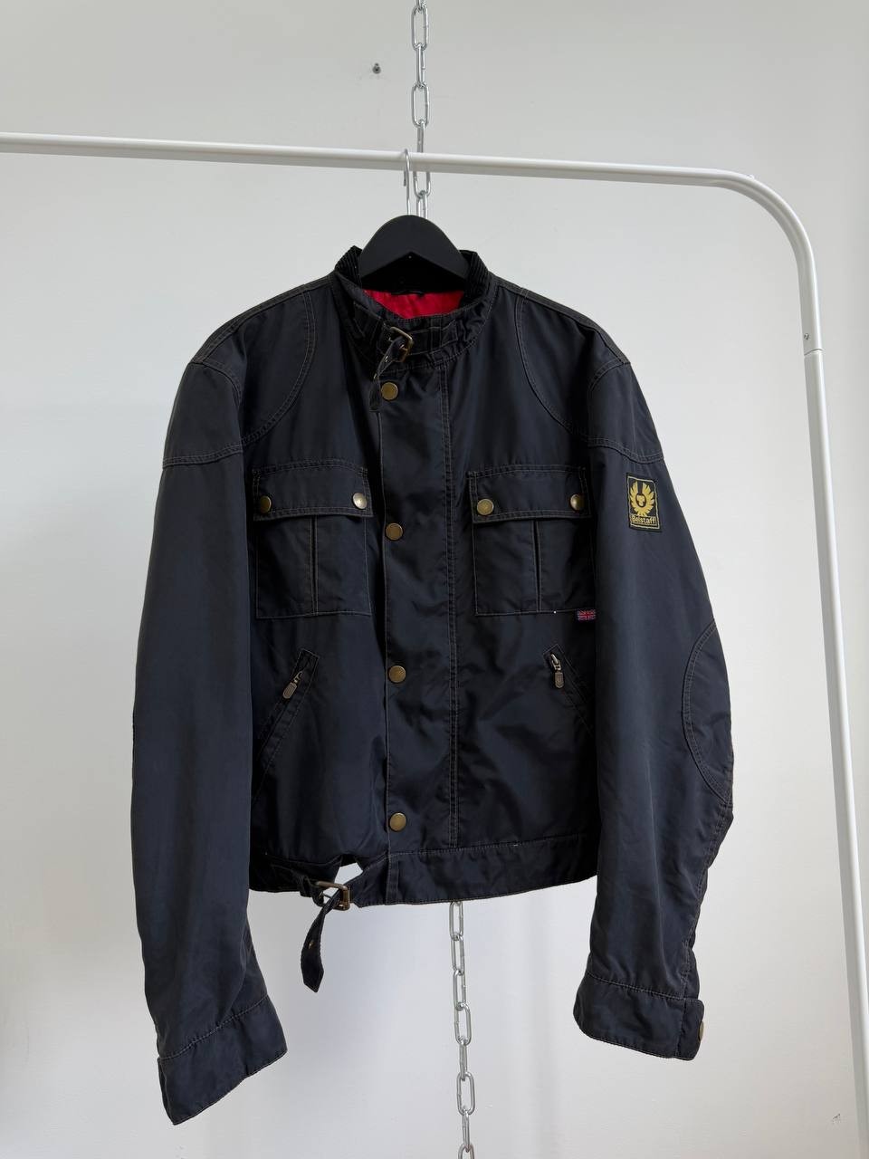 Belstaff Racemaster Gold Label Mens Nylon Biker Jacket Black Size M Made in Ital
