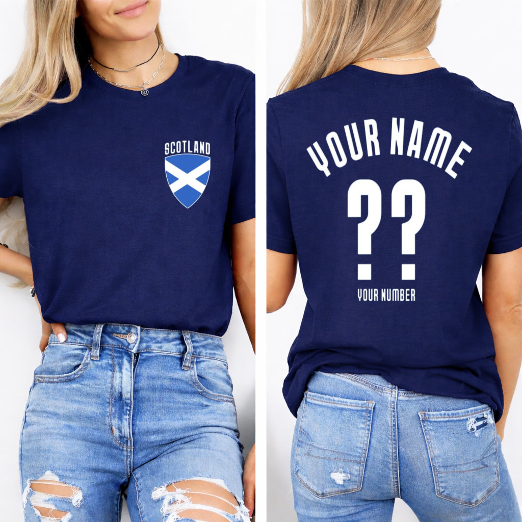 Scotland Personalized World Cup 2026 Double Sided Name Number Gifts Fan T-Shirt
