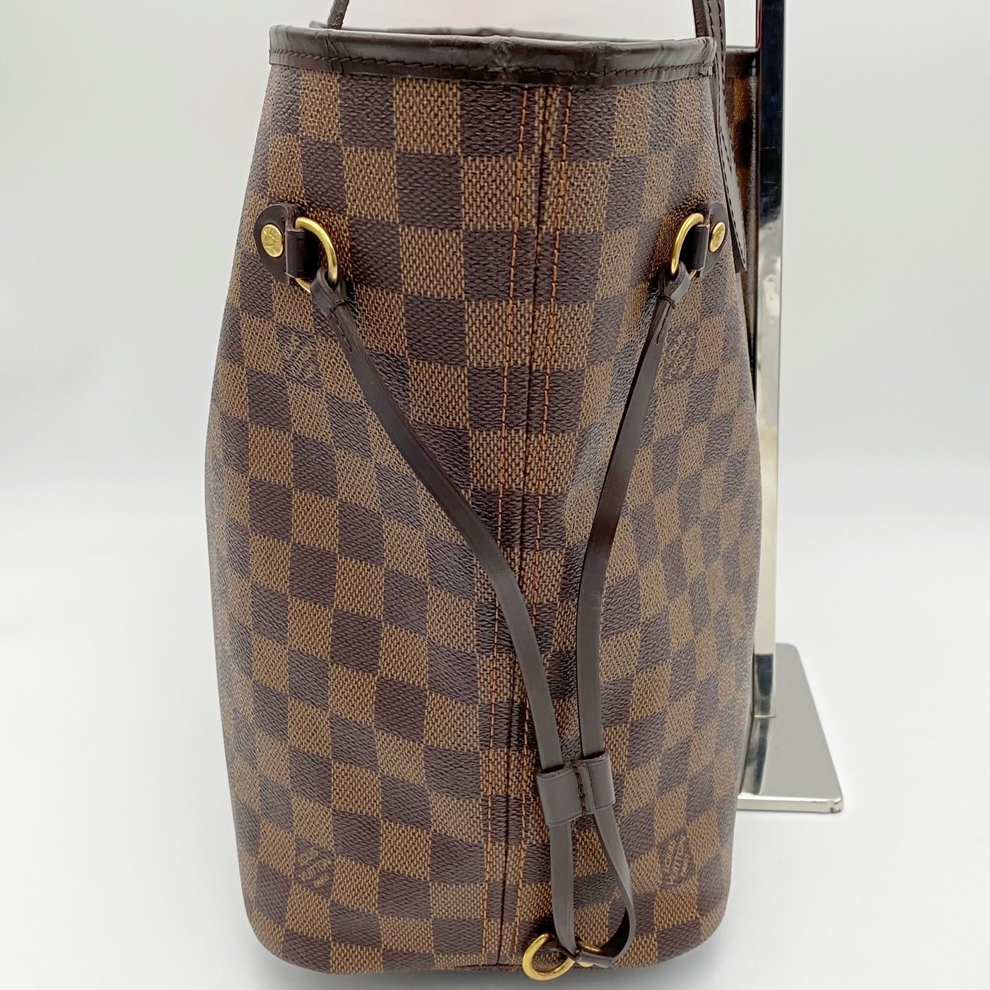 Authentic LOUIS VUITTON Neverfull MM Damier Ebene Canvas N51105 CA4079 A1209