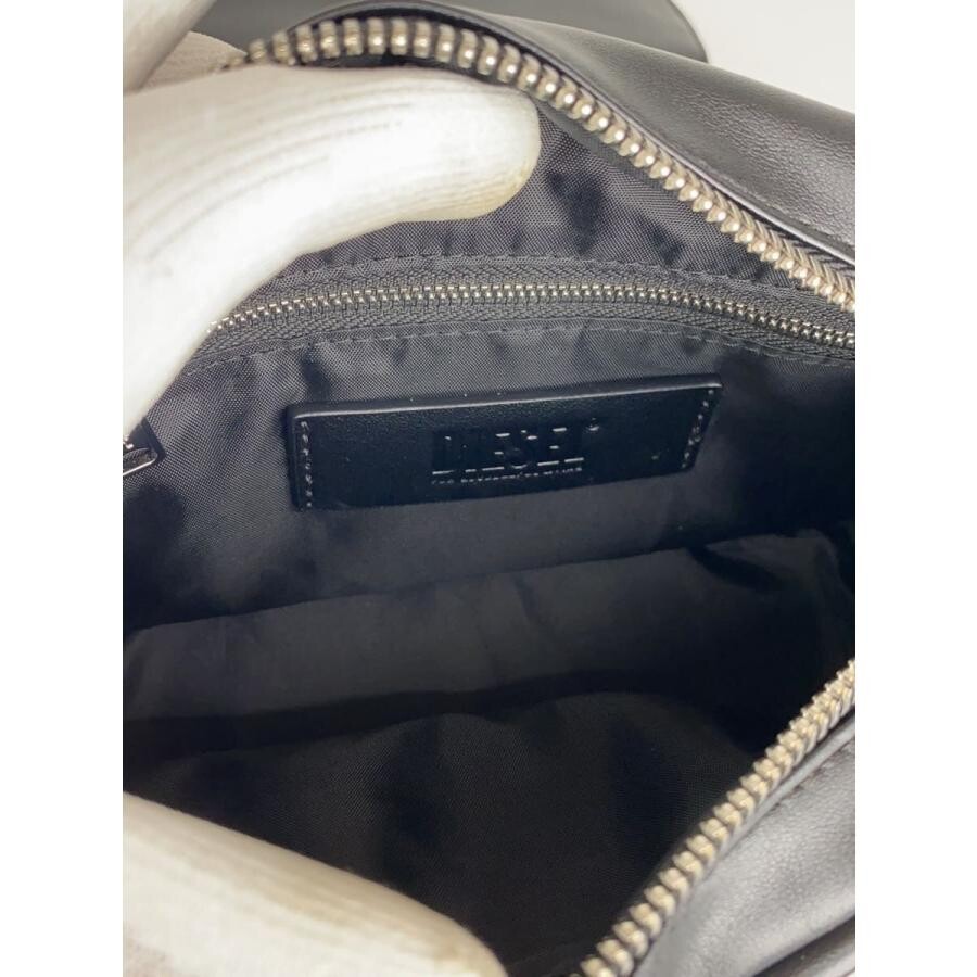 DIESEL P6727 Leather Black Shoulder Bag Mens Zip Top Handle