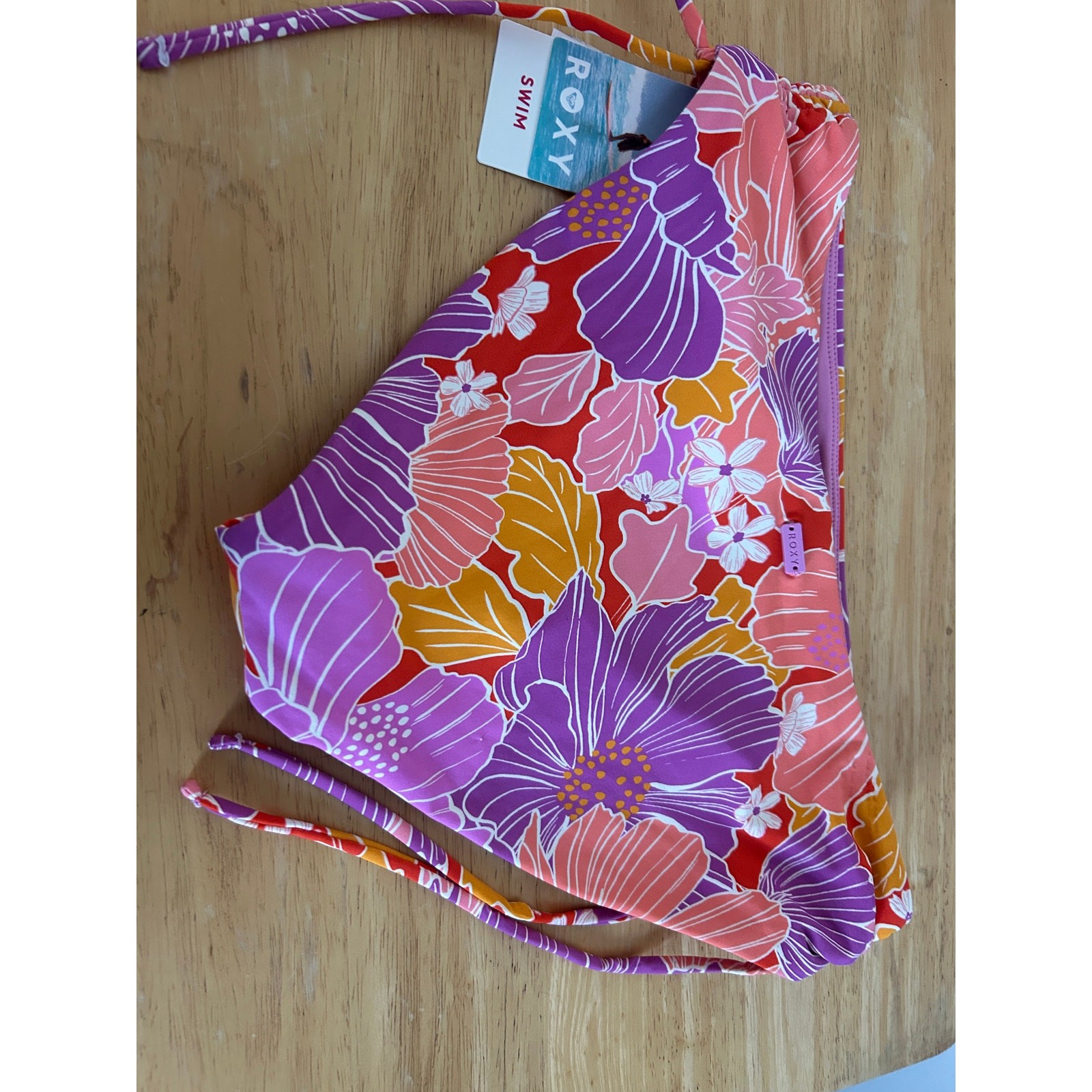 Roxy Bell Bottoms Bloom Hipster Lace Full Bikini Bottom – NWT Size Large