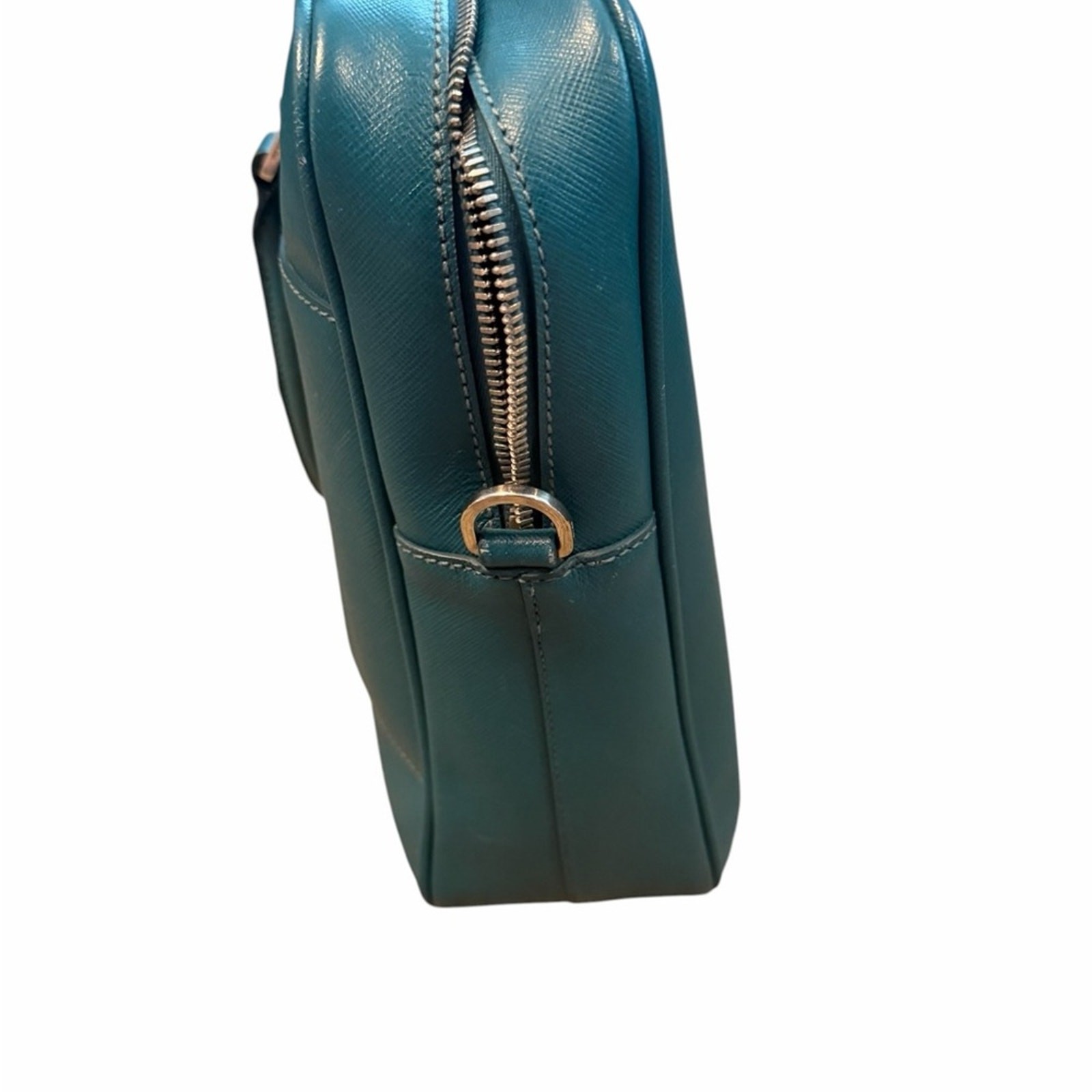 Prada Green Saffiano Leather Tote Briefcase