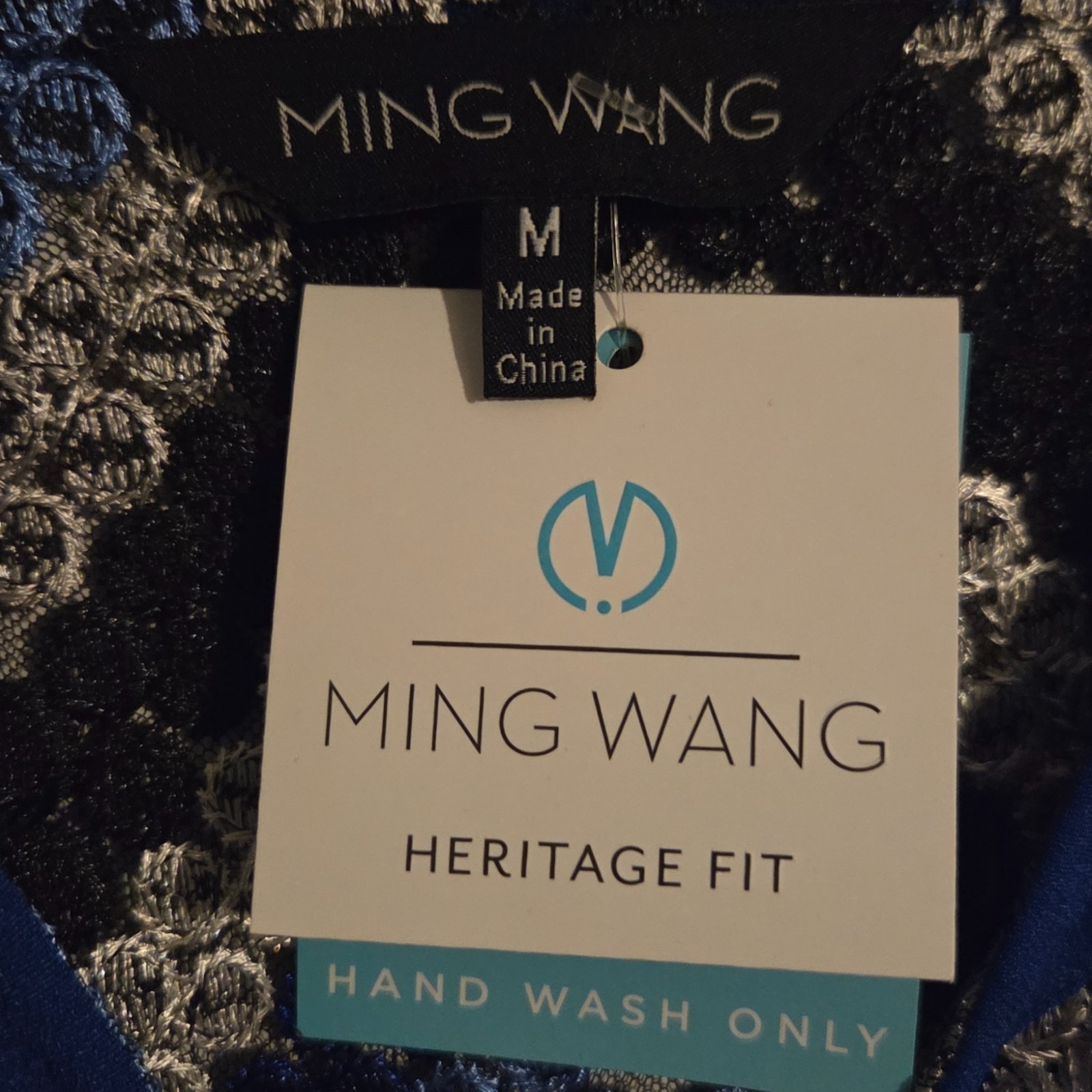 NWT Ming Wang Women’s Blue and Black Textured Jacket Size M