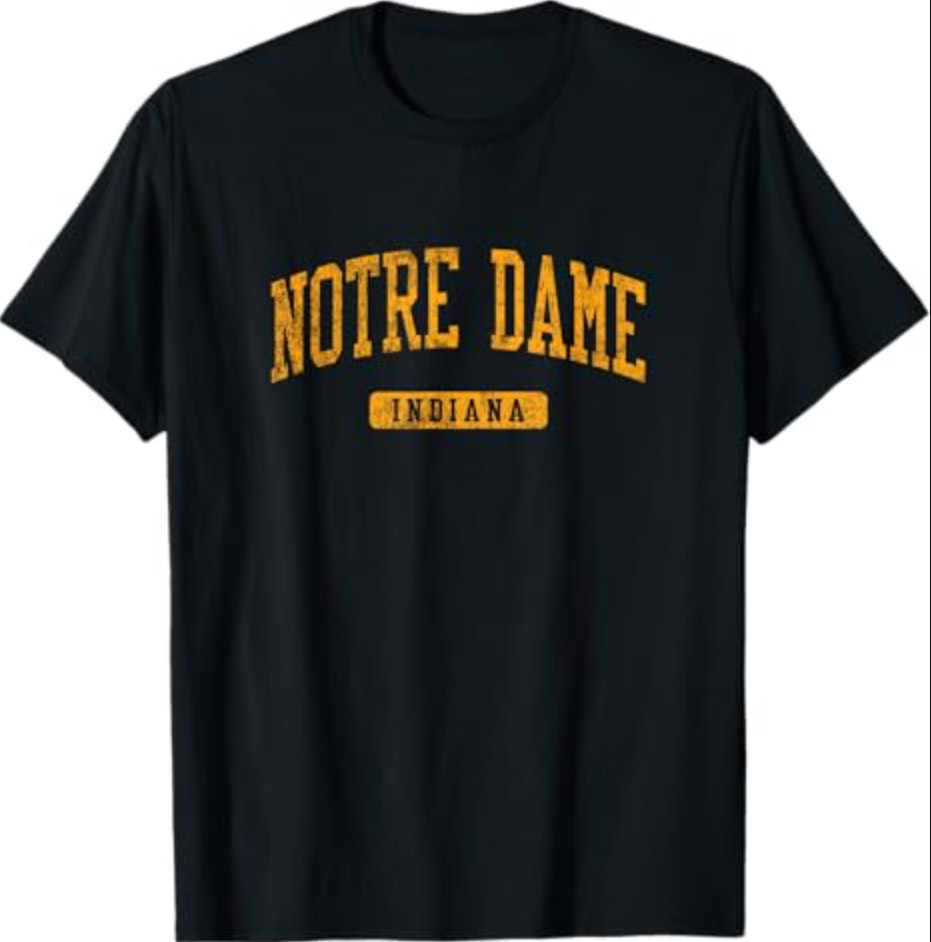 Notre Dame in Vintage Athletic Sports Design JG3 T-Shirt