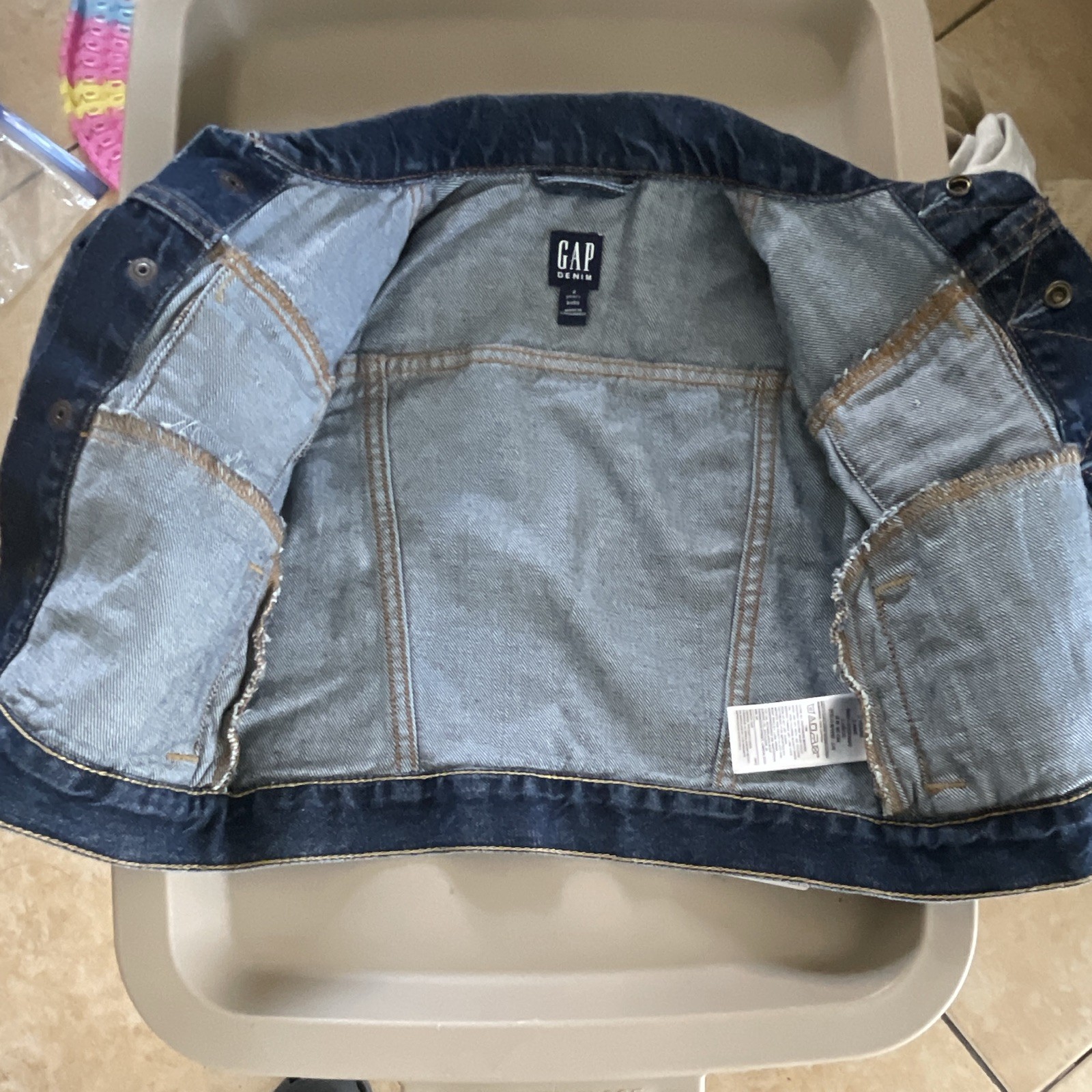 GAP Denim Blue Jacket 2 Years Button Front Long Sleeve Pockets Solid Casual