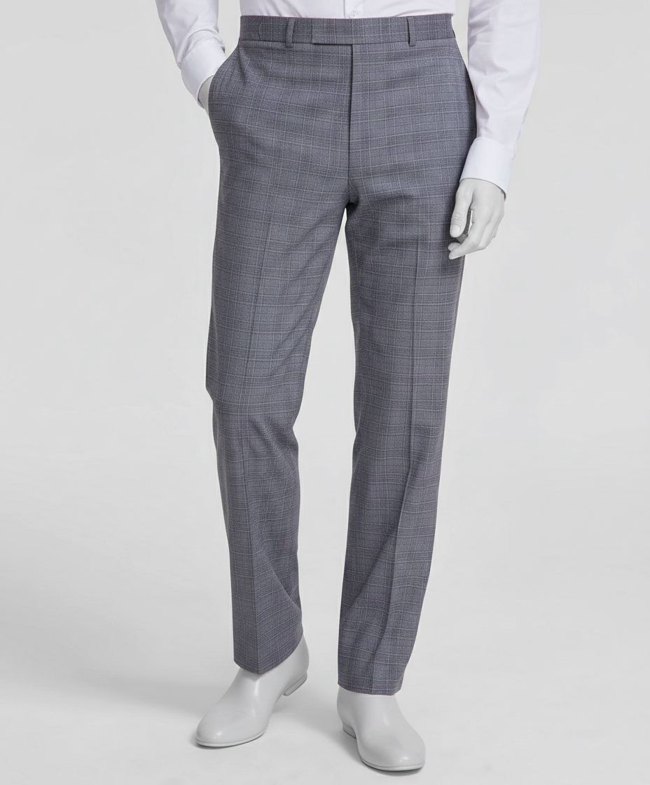 Michael Kors Men’s Gray Plaid Classic-Fit Fall Pattern Dress Pants Sz 33W 32L
