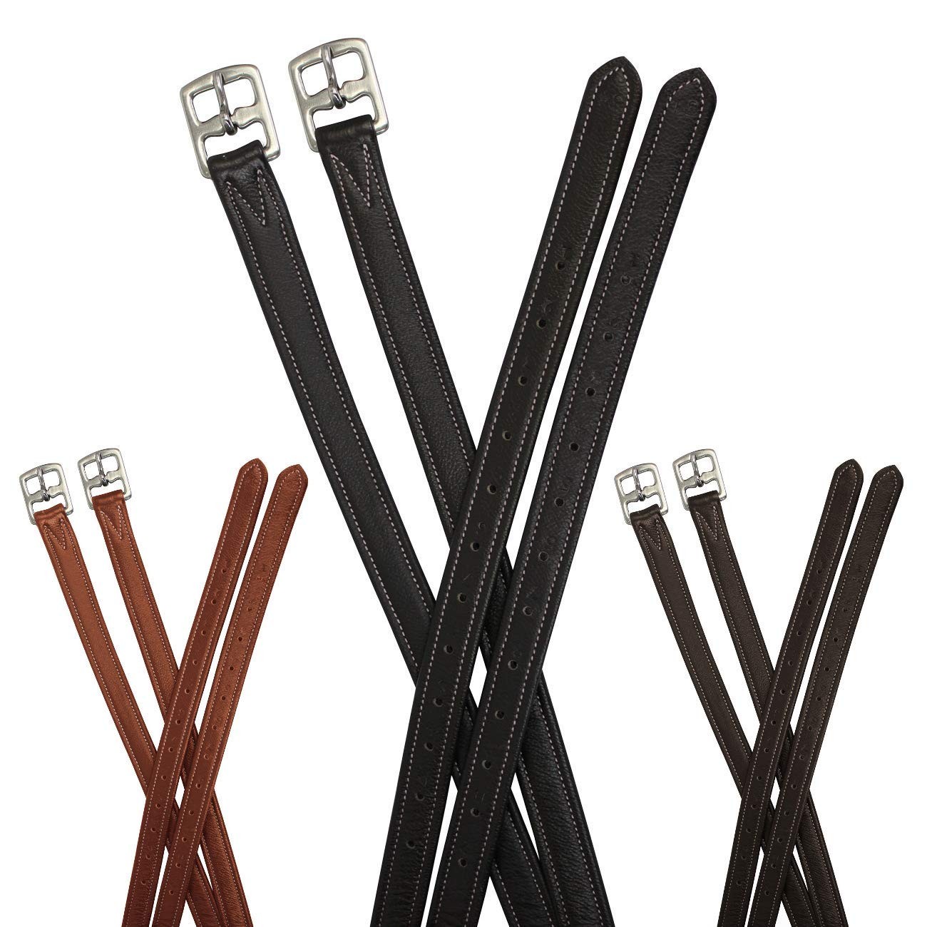 Super Soft Triple Layer English Stirrup Leathers with One Year Warranty (60″ …
