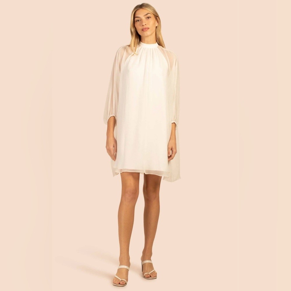 Trina Turk Elegant White Chiffon Dress