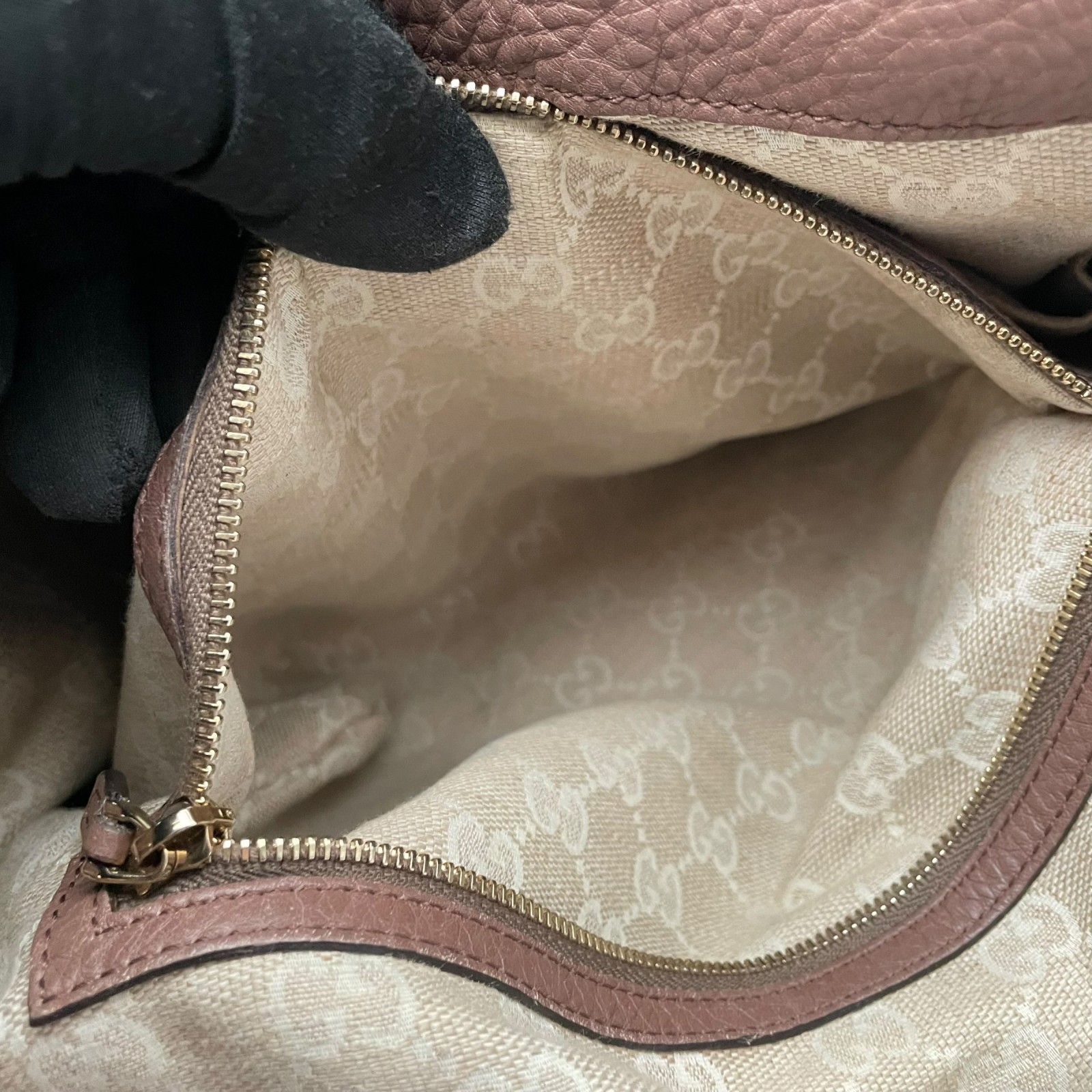Authentic GUCCI Bamboo Tote Bag Leather Pink Gold Hardware Elegant Classic