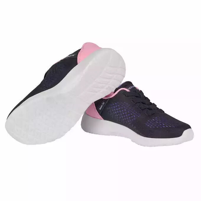 New With Box!Skechers Kids Hands Free Swift Fit Sneaker Shoes, Black/Navy