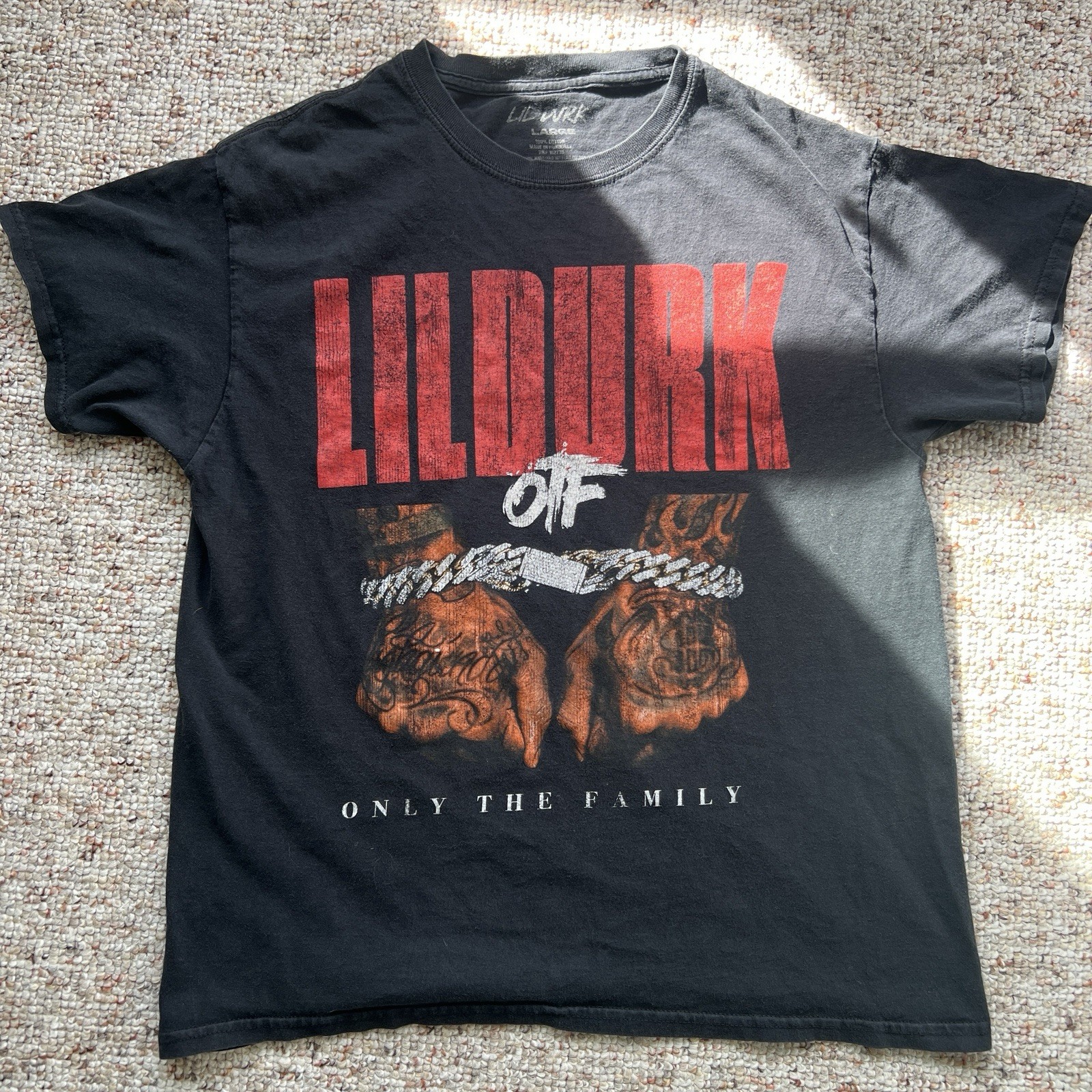Lil Durk Only The Family Black T Shirt Mens Size Large Rapper Music Hip Hop