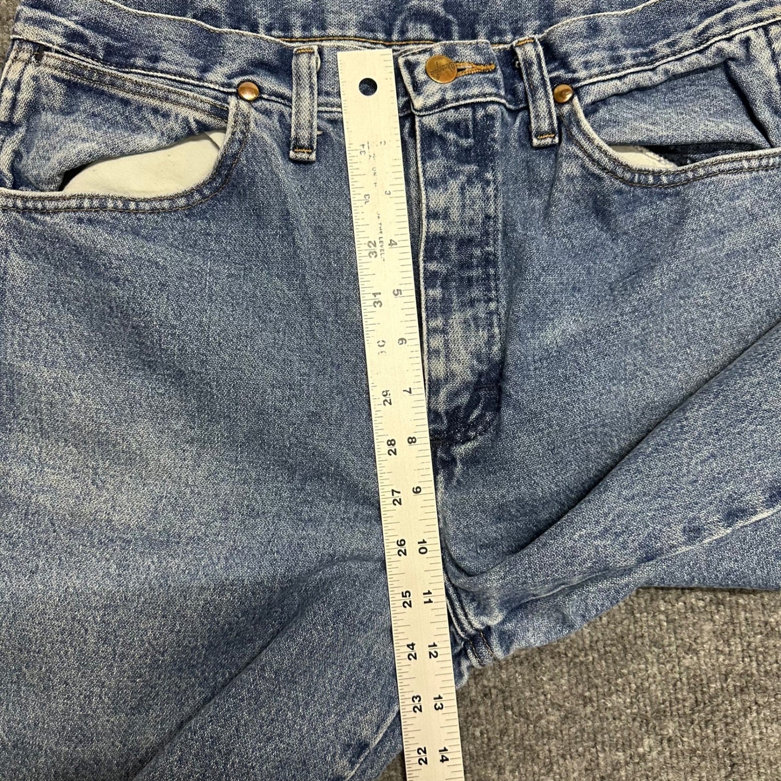 Wrangler Jeans Mens Size 33×36 Blue Slim Fit Cowboy Cut Straight Leg Denim