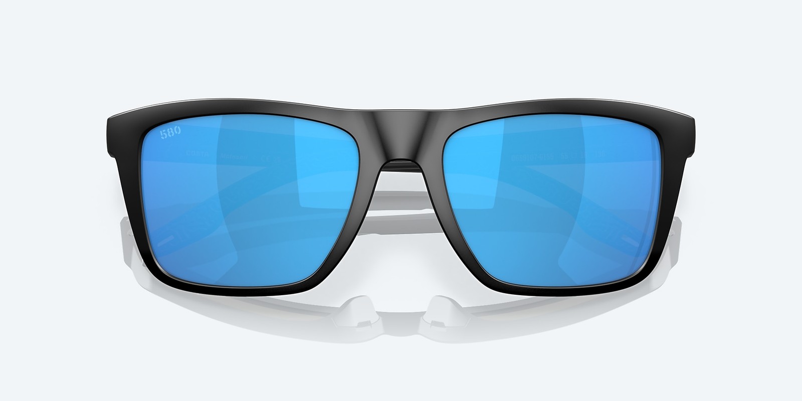 Costa Del Mar Mainsail Matte Black/Blue Mirror 580G Polarized 55 mm Sunglasses