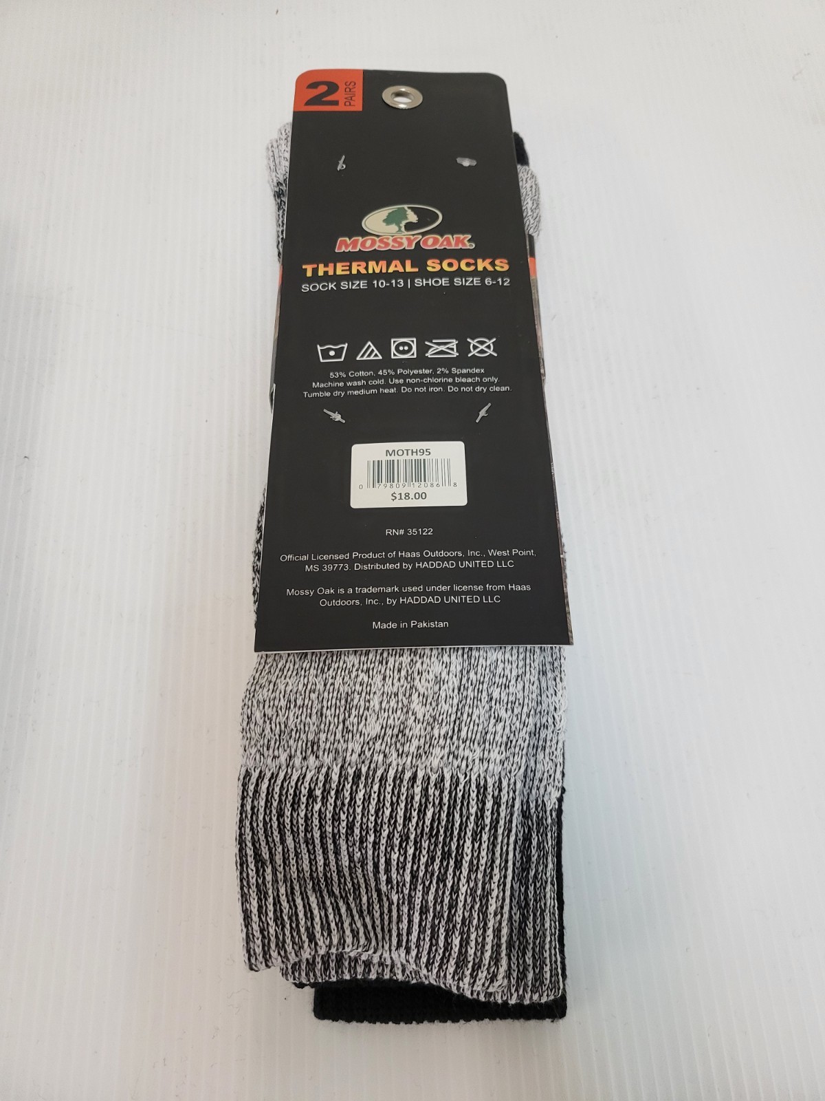 Mossy Oak Thermal Socks Shoe Size 6-12 Full Cushion 2 Pairs MOTH95