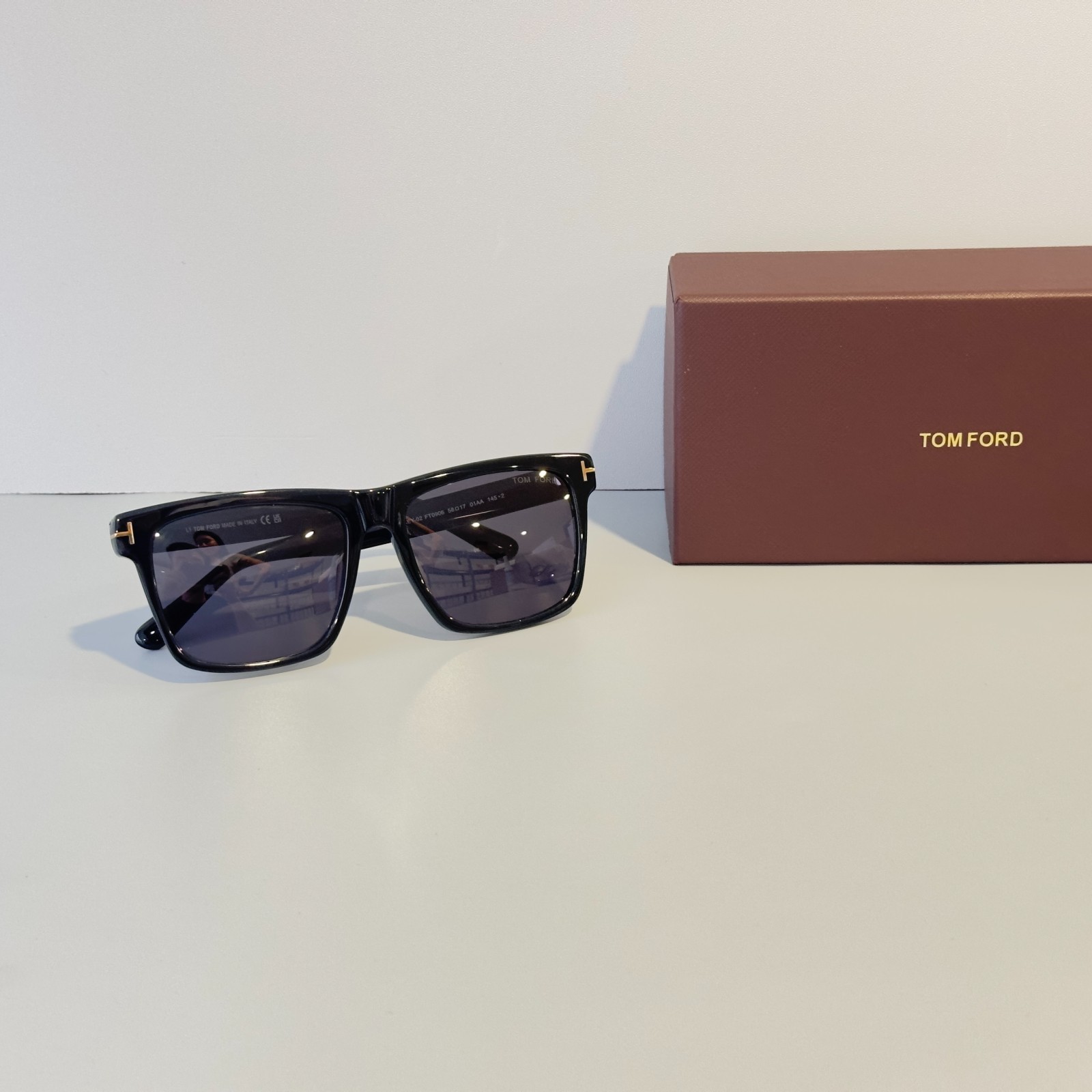 Tom Ford TF906 Black Frame Black Lenses Men’s Square Sunglasses With Box