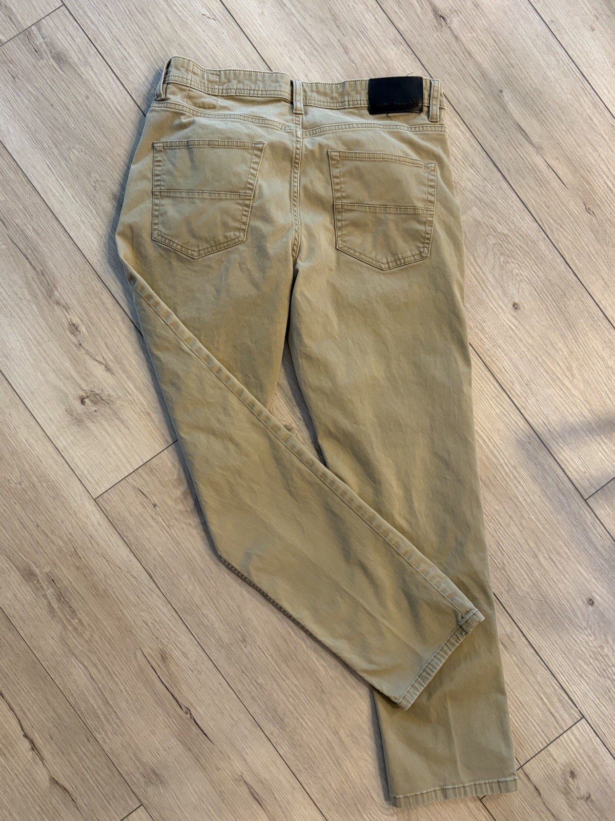 English Laundry Slim Fit Beige Twill Chino Pants 32W Cotton Spandex Stretch
