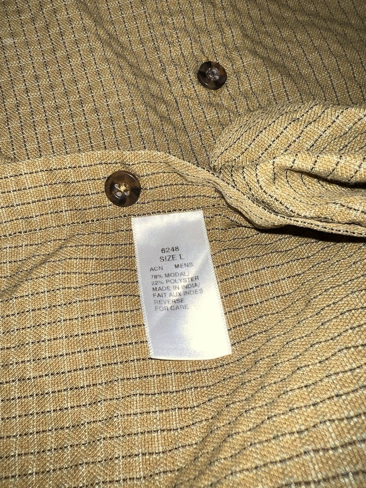 Woolrich Mens Camp Shirt L Mustard Olive Textured Short Sleeve Button Up Modal