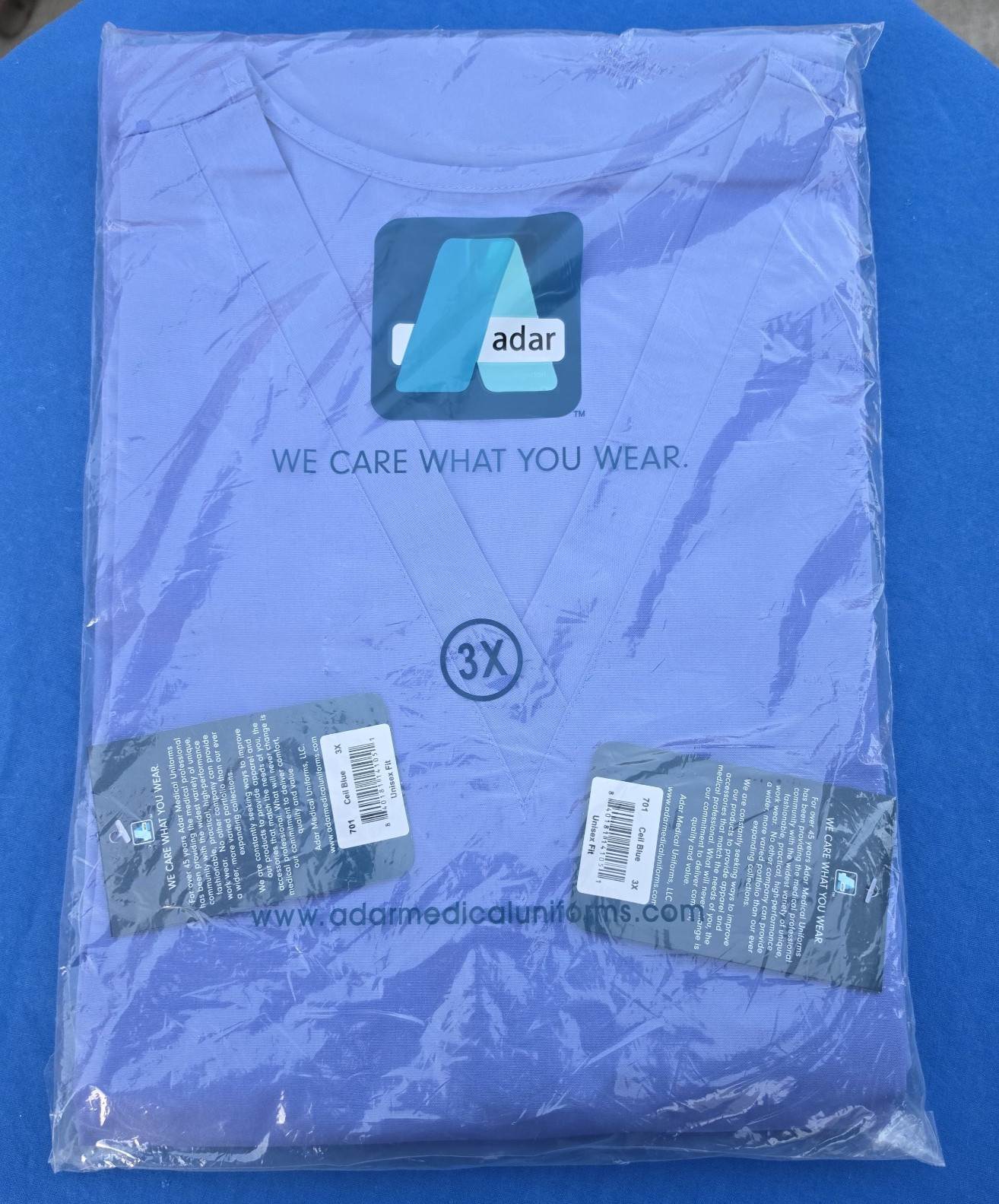 Adar 701 Mens Medical Nursing Doctor Uniform Scrub Set Shirt & Pants Size=3X