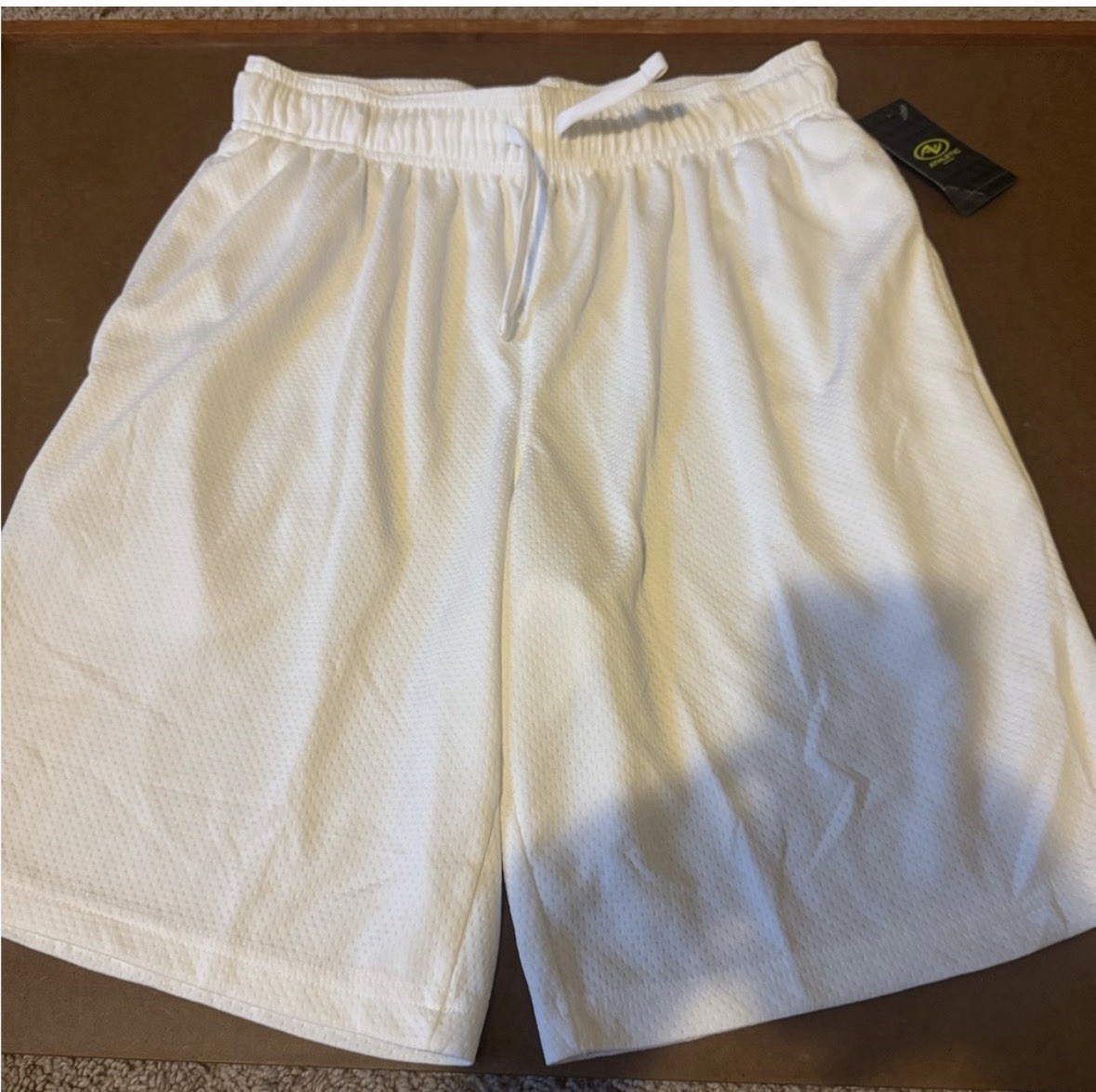 Athletic Works Men’s Mesh Athletic Shorts White Size S 28-30 Drawstring