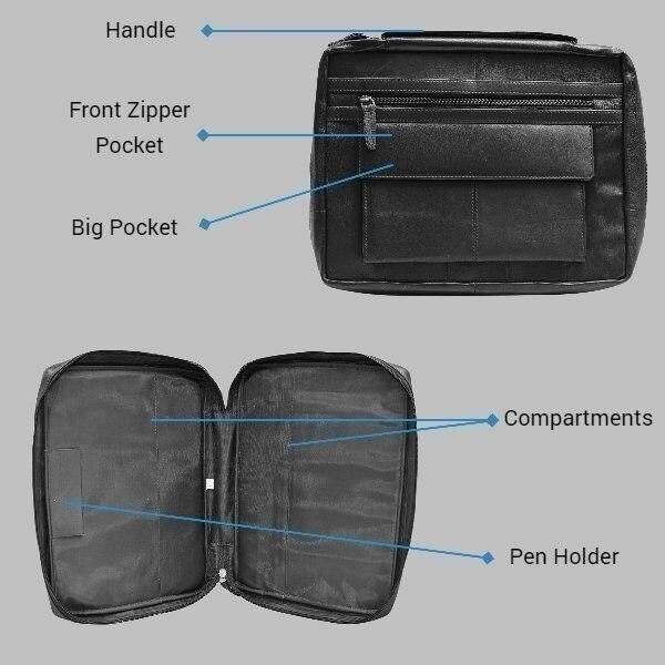 Marshal Leather Book Covers/Bible Covers with Handle (Medium)