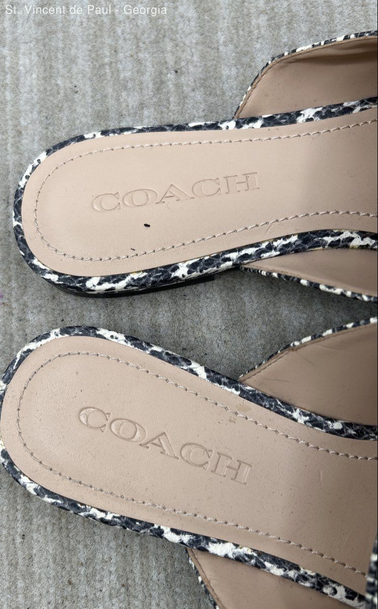 Coach Faye Loafers Black Flecked Mule Flat Women’s Size 8