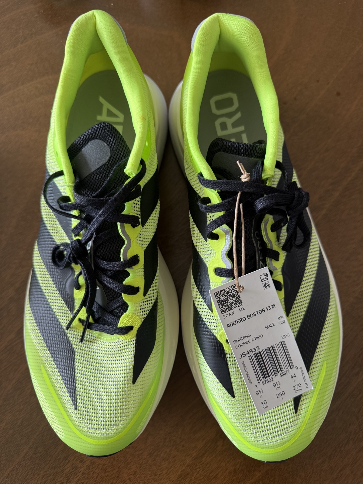 New with tags (NWT) – Men’s Size 10 – adidas Adizero Boston 13 Lucid Lemon Black