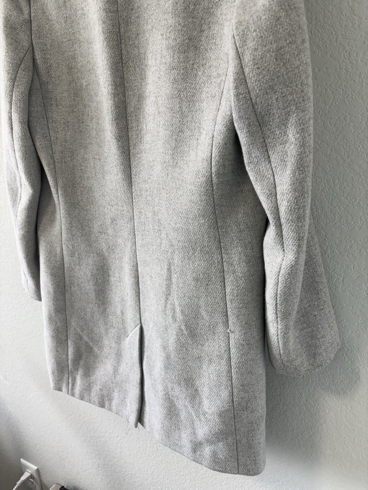 Topshop Gray Faux Wool Coat US 4 UK 8 Tailored Single Button Lined Jacket