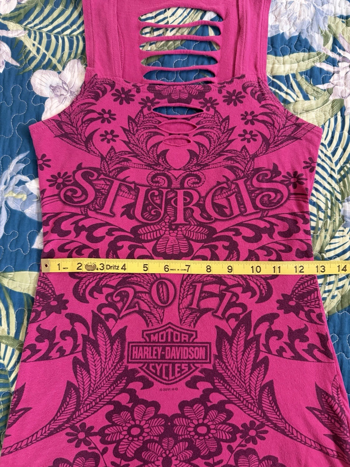 Harley-Davidson Sturgis Pink Cutout Sleeveless Tank Top ~Made in USA~ Size S – M